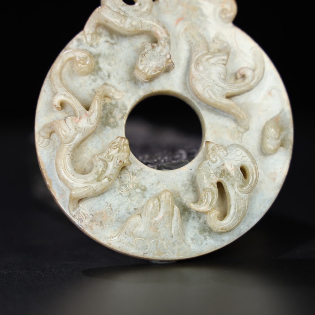 A Exquisite Hotan Jade Dragon Pattern Bi - 3