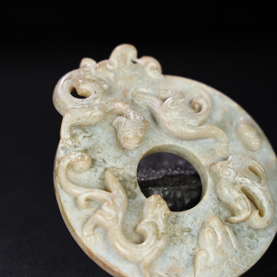 A Exquisite Hotan Jade Dragon Pattern Bi - 7