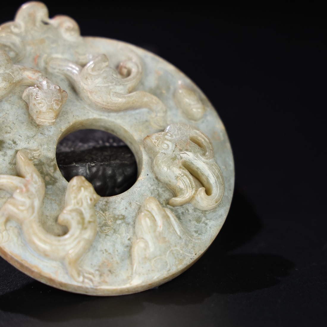 A Exquisite Hotan Jade Dragon Pattern Bi - 8