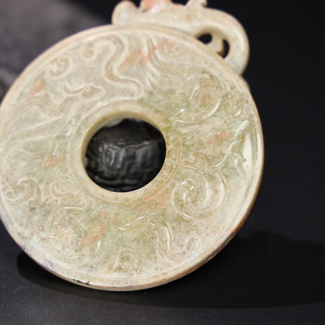 A Exquisite Hotan Jade Dragon Pattern Bi - 9