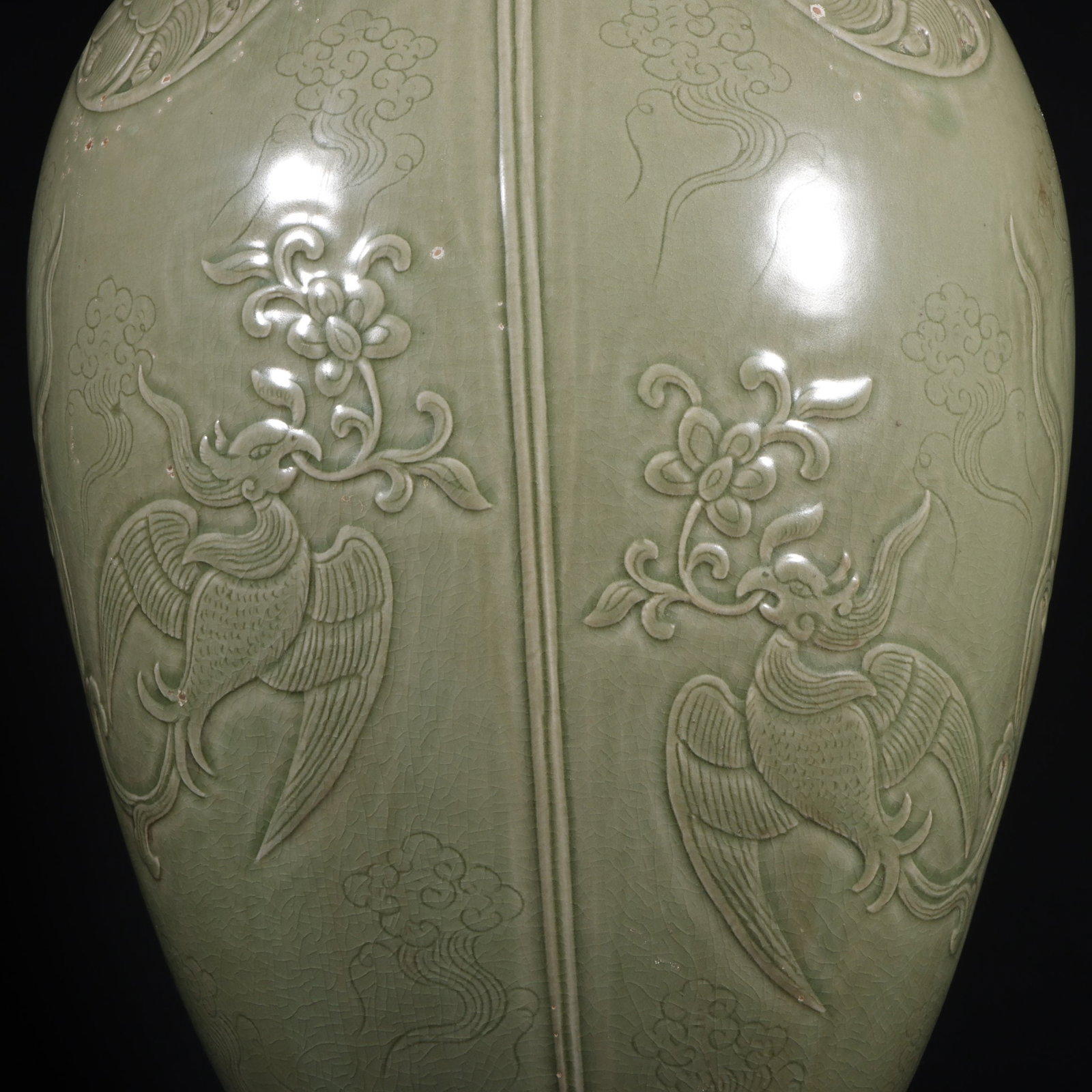 A Exquisite Yue Yao Celadon Phoenix Pattern Vase - 5