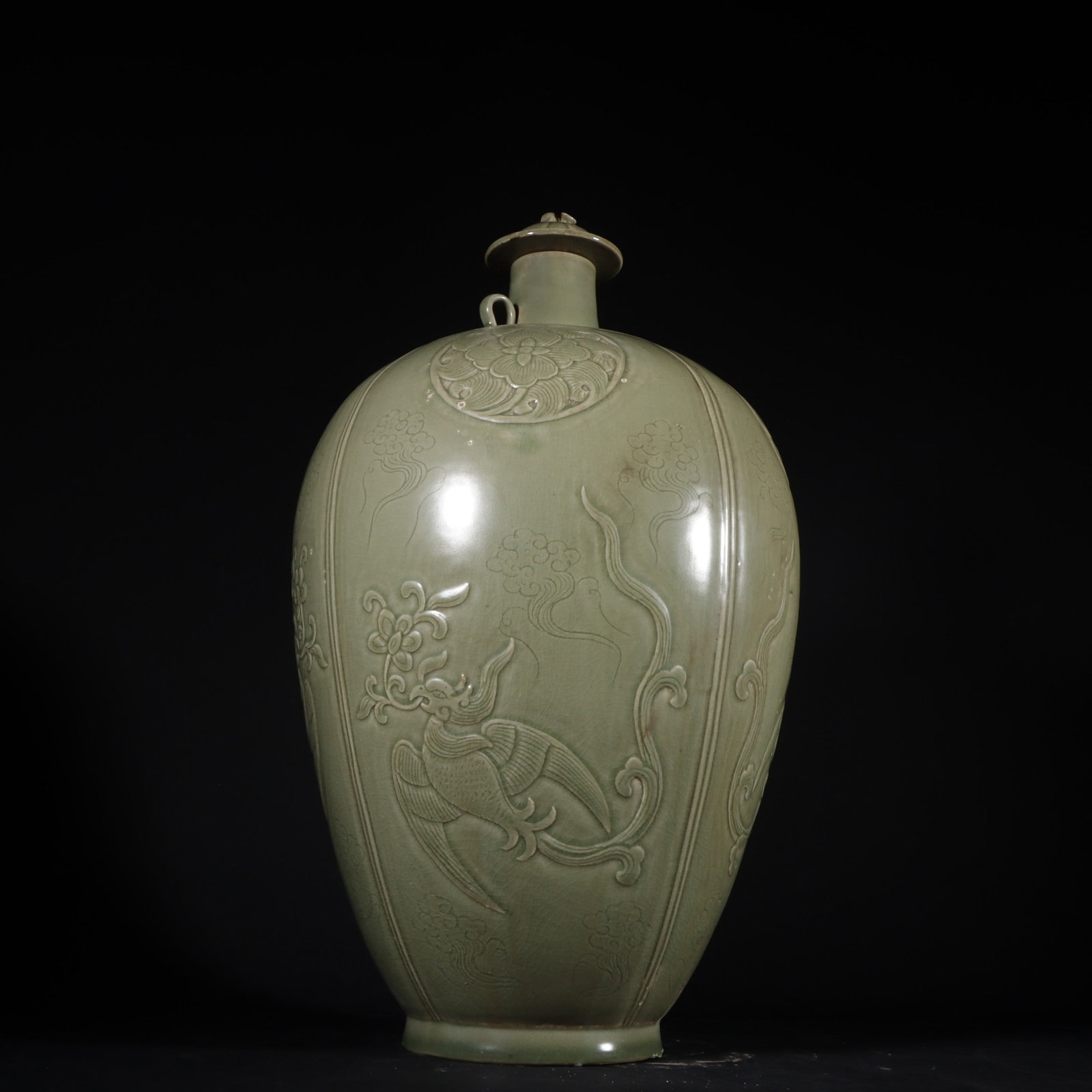 A Exquisite Yue Yao Celadon Phoenix Pattern Vase - 6