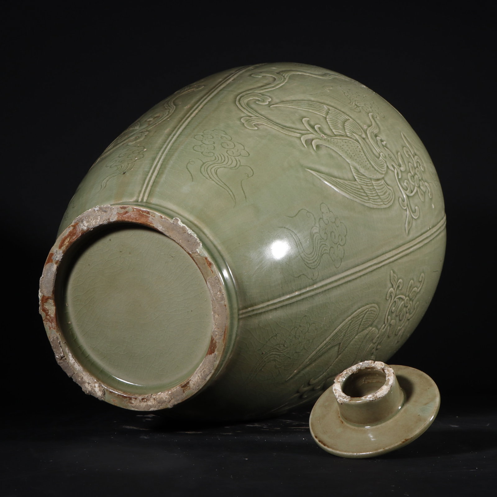 A Exquisite Yue Yao Celadon Phoenix Pattern Vase - 9