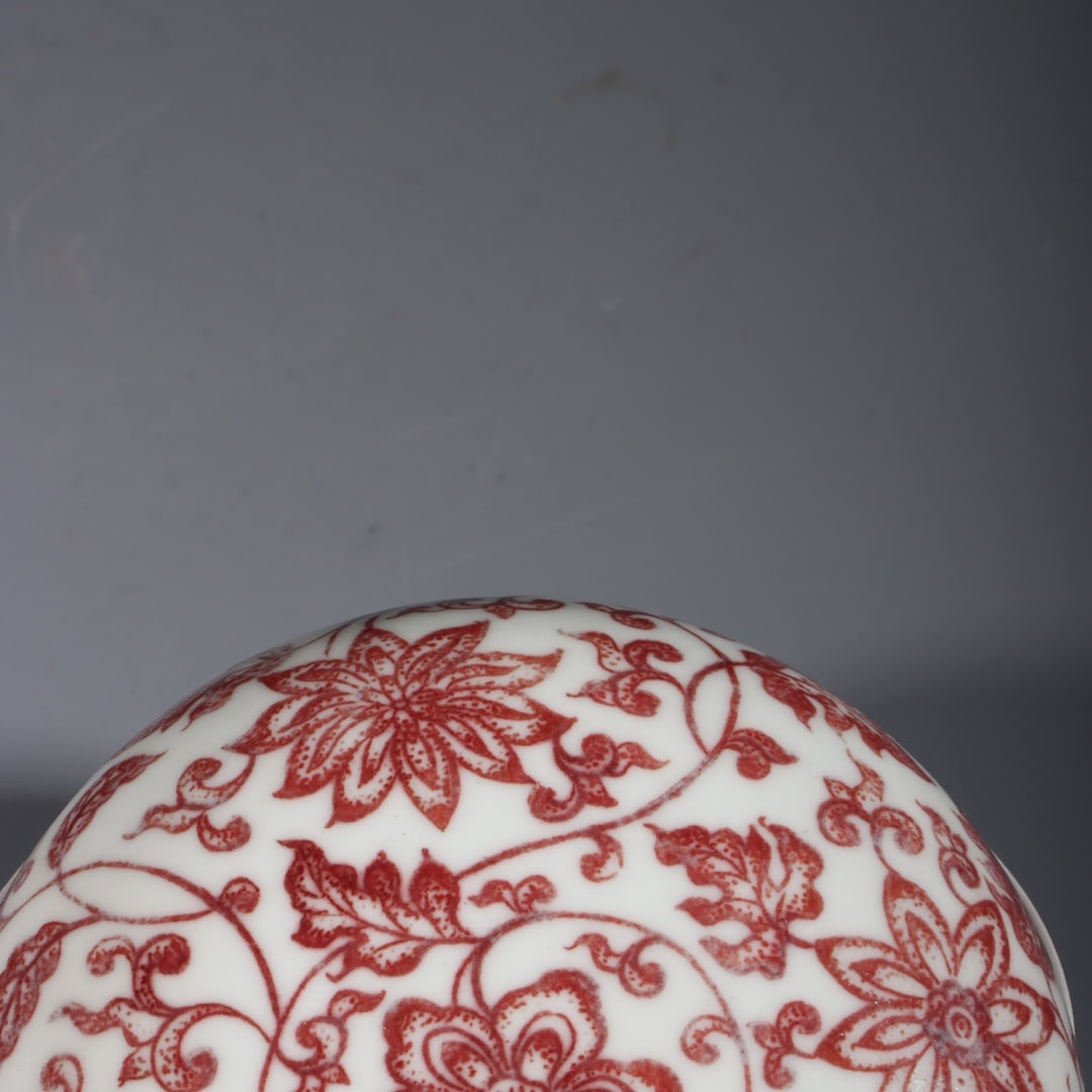 A Exquisite Underglaze-Red Lotus Pattern Box - 5