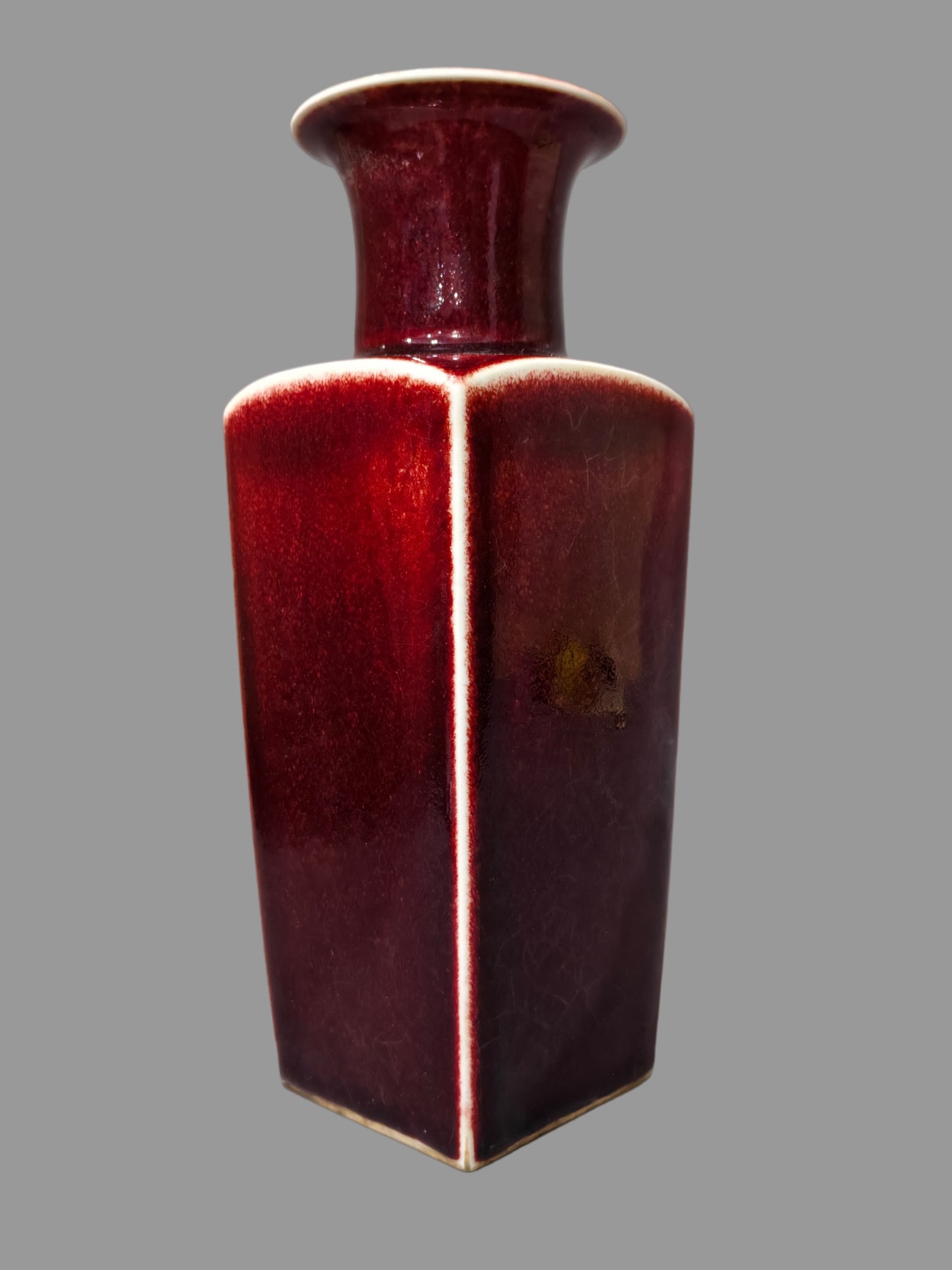 A Exquisite Lang Red Glazed Vase - 4