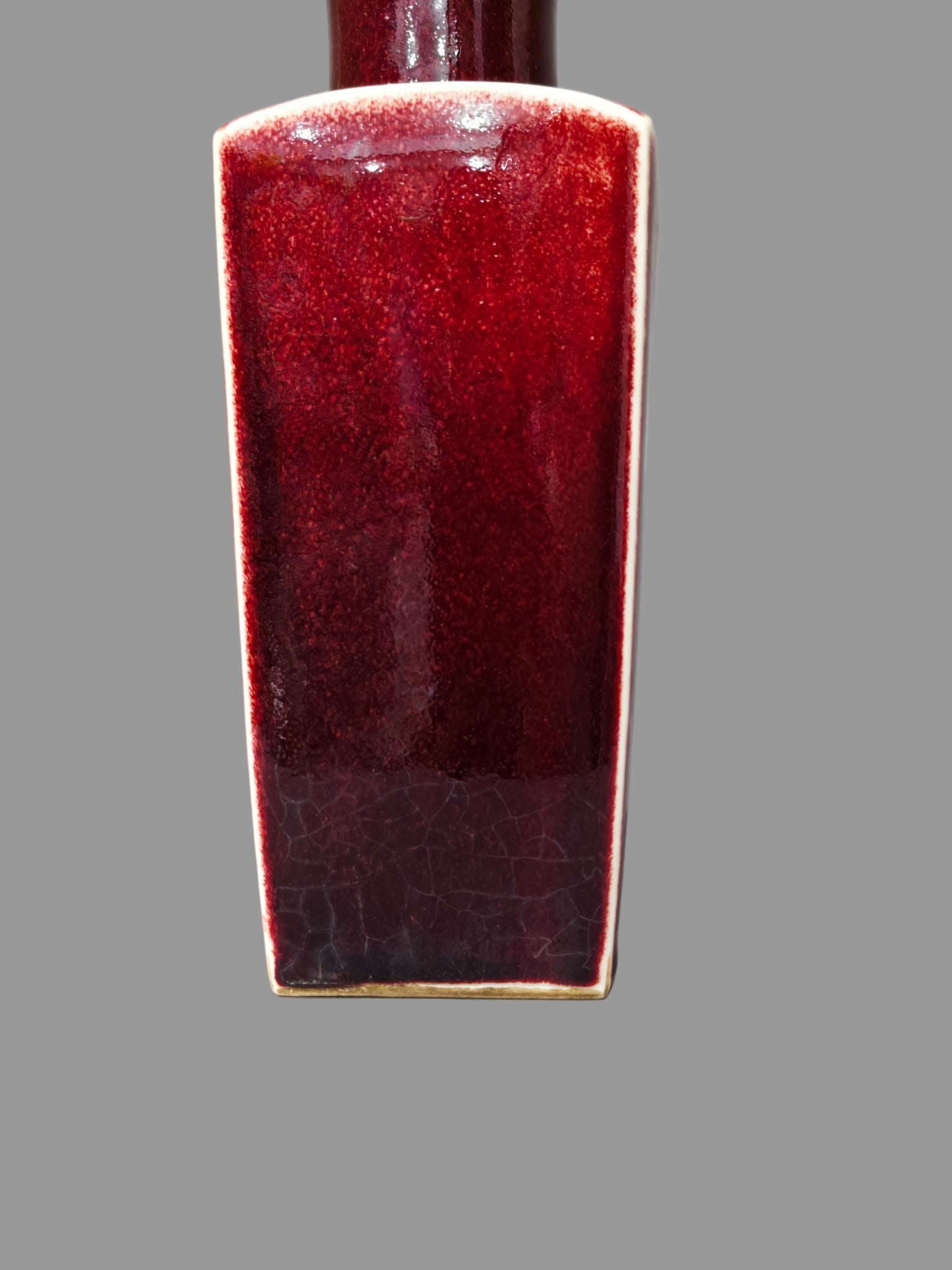A Exquisite Lang Red Glazed Vase - 7