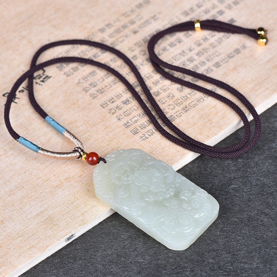 A Exquisite Hotan Jade Auspicious Beast Pattern Pendant - 6