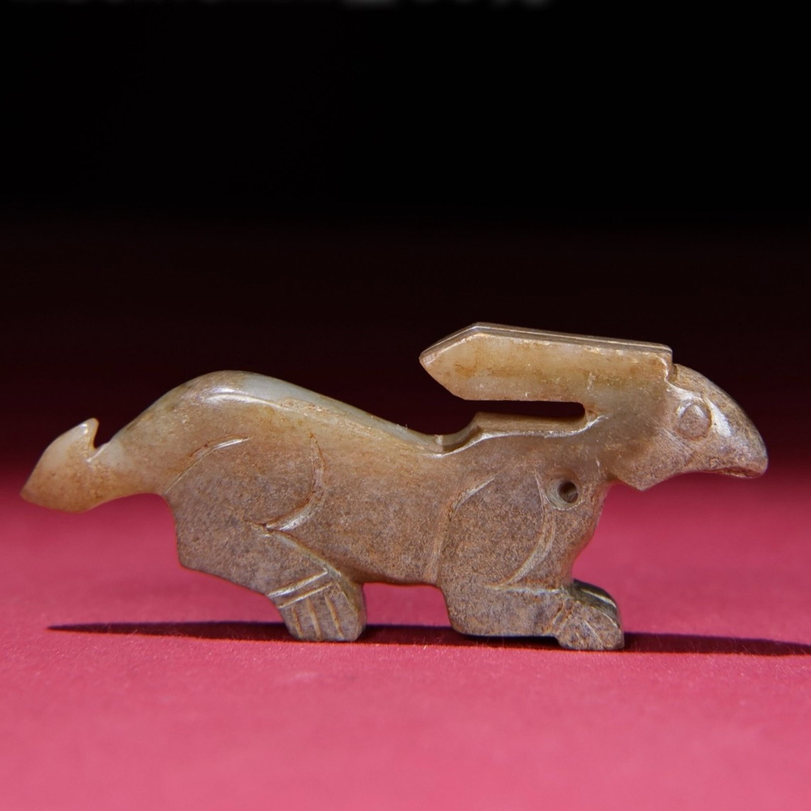 White Jade Rabbit Pendant: White Jade Rabbit Pendant,Qing Dynasty,China,Size:2.8inx1.2inx0.4in,Weight:30g 白玉兔子挂件,中国清代