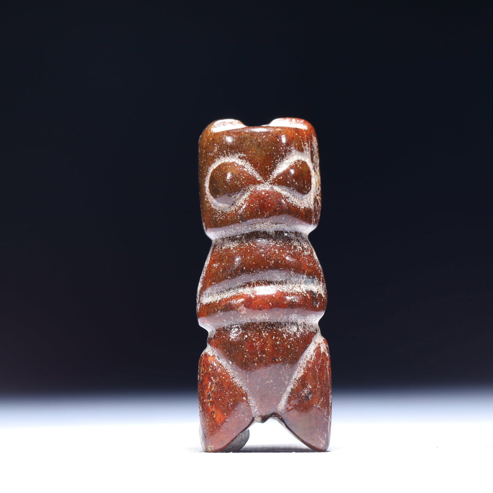 An Archaic Hongshan Culture Yellow Jade Beast Ornament: An Archaic Hongshan Culture Yellow Jade Beast Ornament,Ancient Time,China,Size:1inx0.6inx2.6in,Weight:44g 红山文化黄玉兽摆件,中国Ą