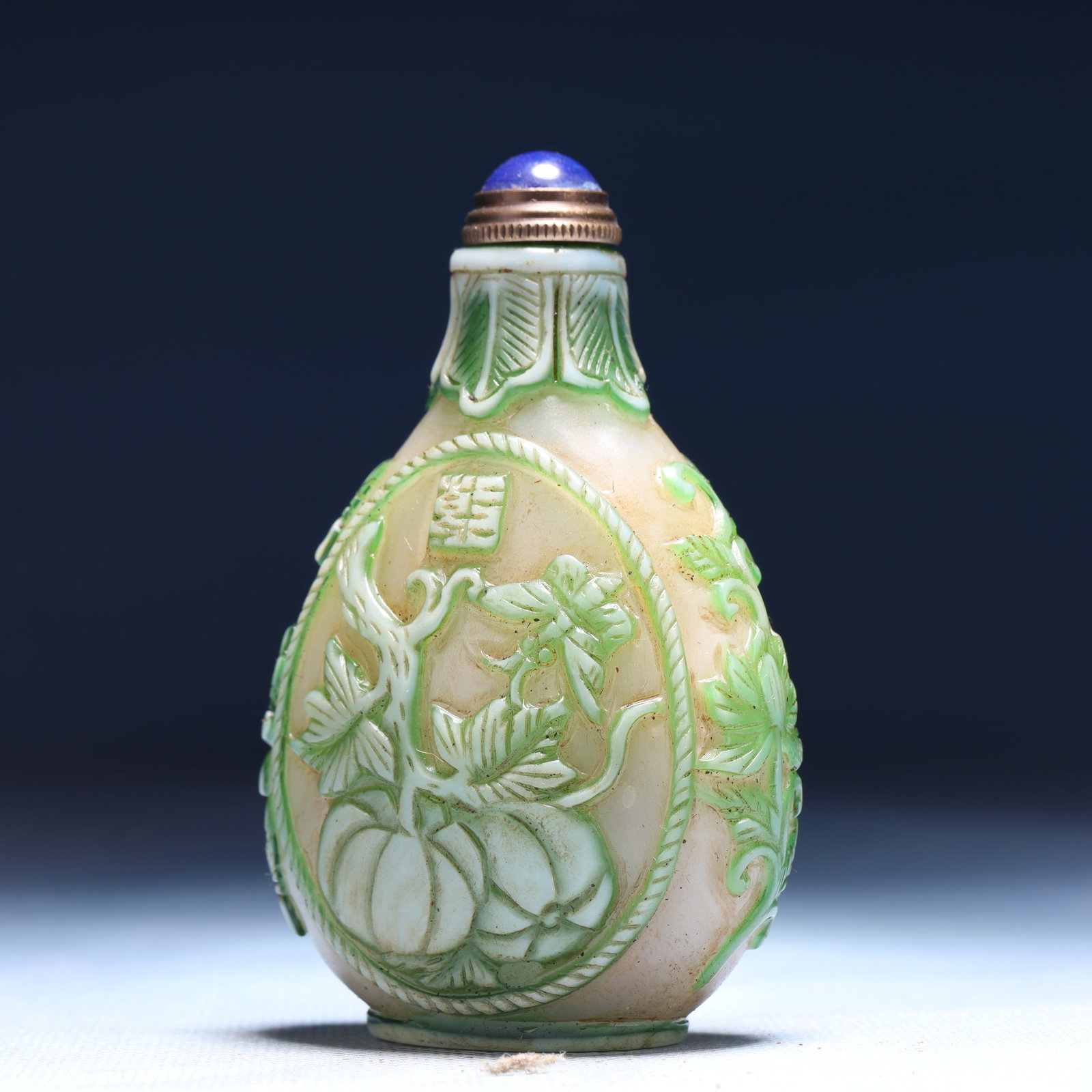 An Exquisite Glass Cricket Pattern Snuff Bottle - 6