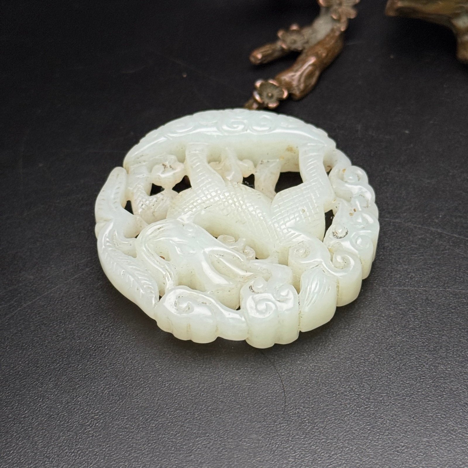 An Exquisite White Jade Kylin Pattern Pendant - 4