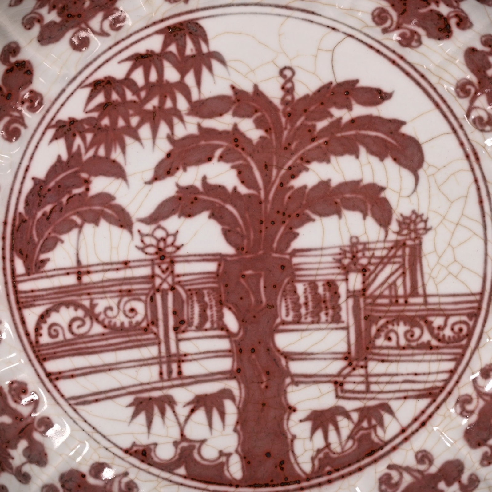 A Huge Underglaze-Red Flower Pattern Plate - 2