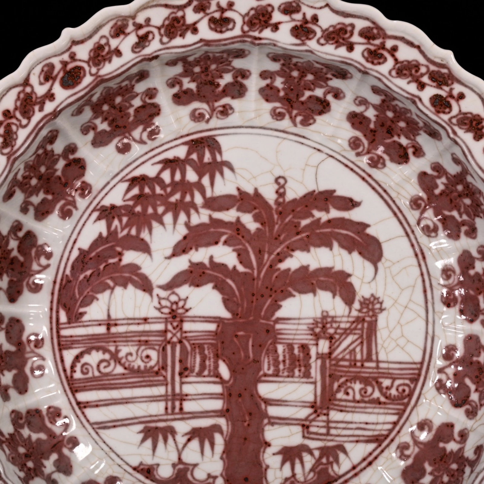 A Huge Underglaze-Red Flower Pattern Plate - 3