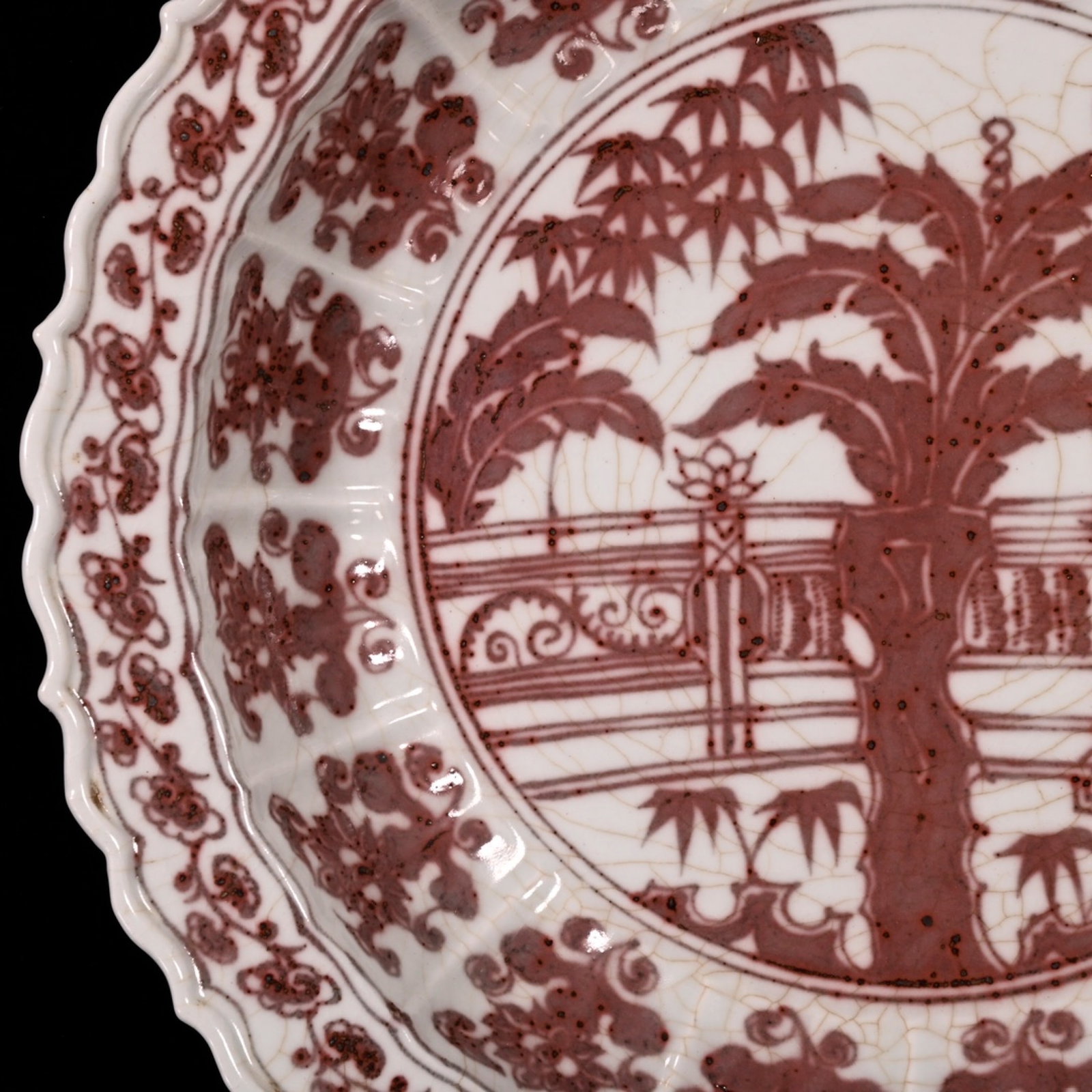 A Huge Underglaze-Red Flower Pattern Plate - 6