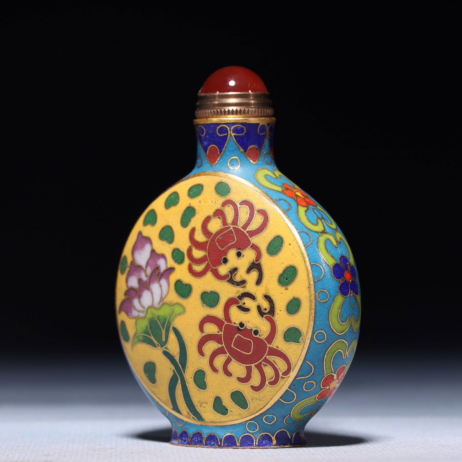 An Exquisite Cloisonne Flower Pattern Snuff Bottle - 2