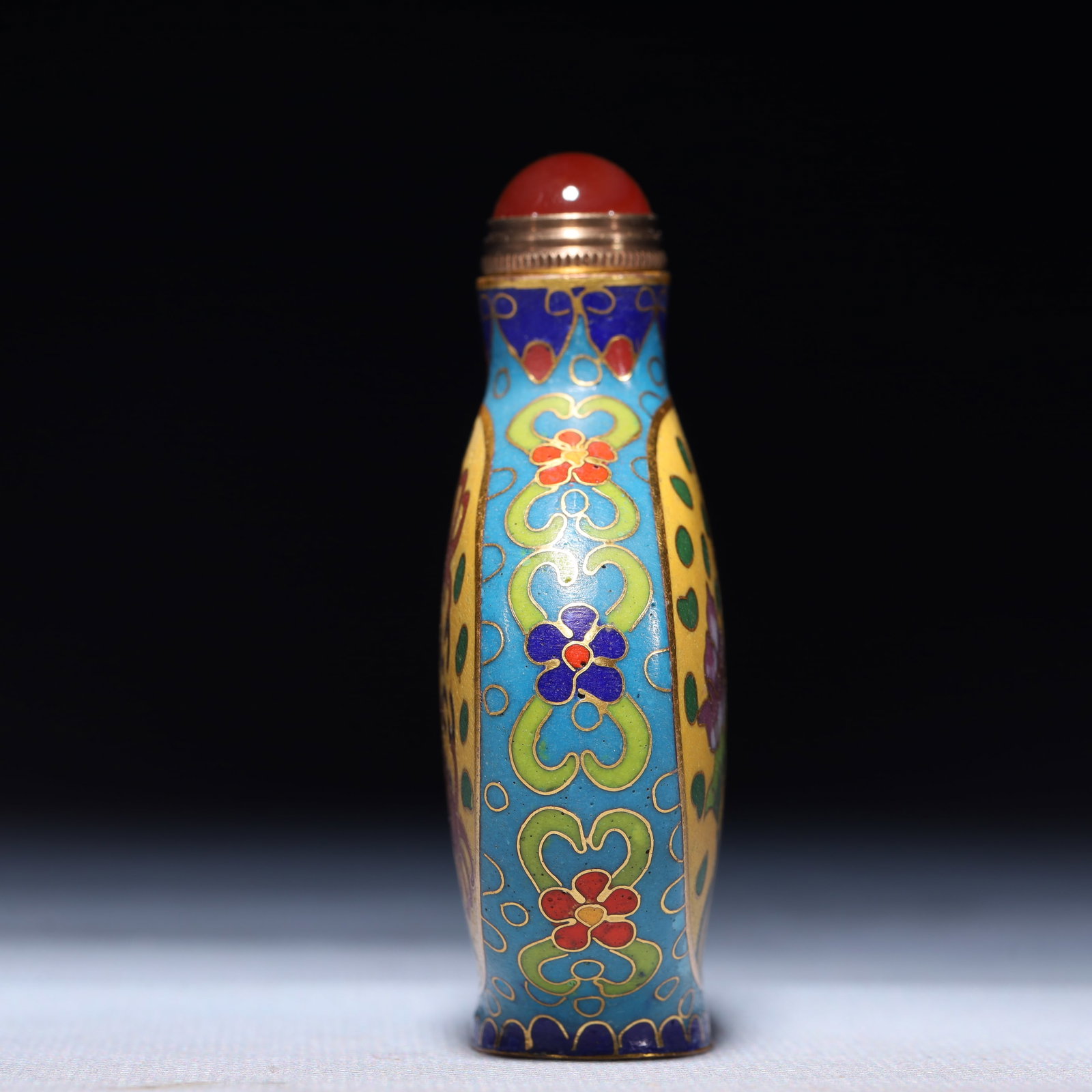 An Exquisite Cloisonne Flower Pattern Snuff Bottle - 3