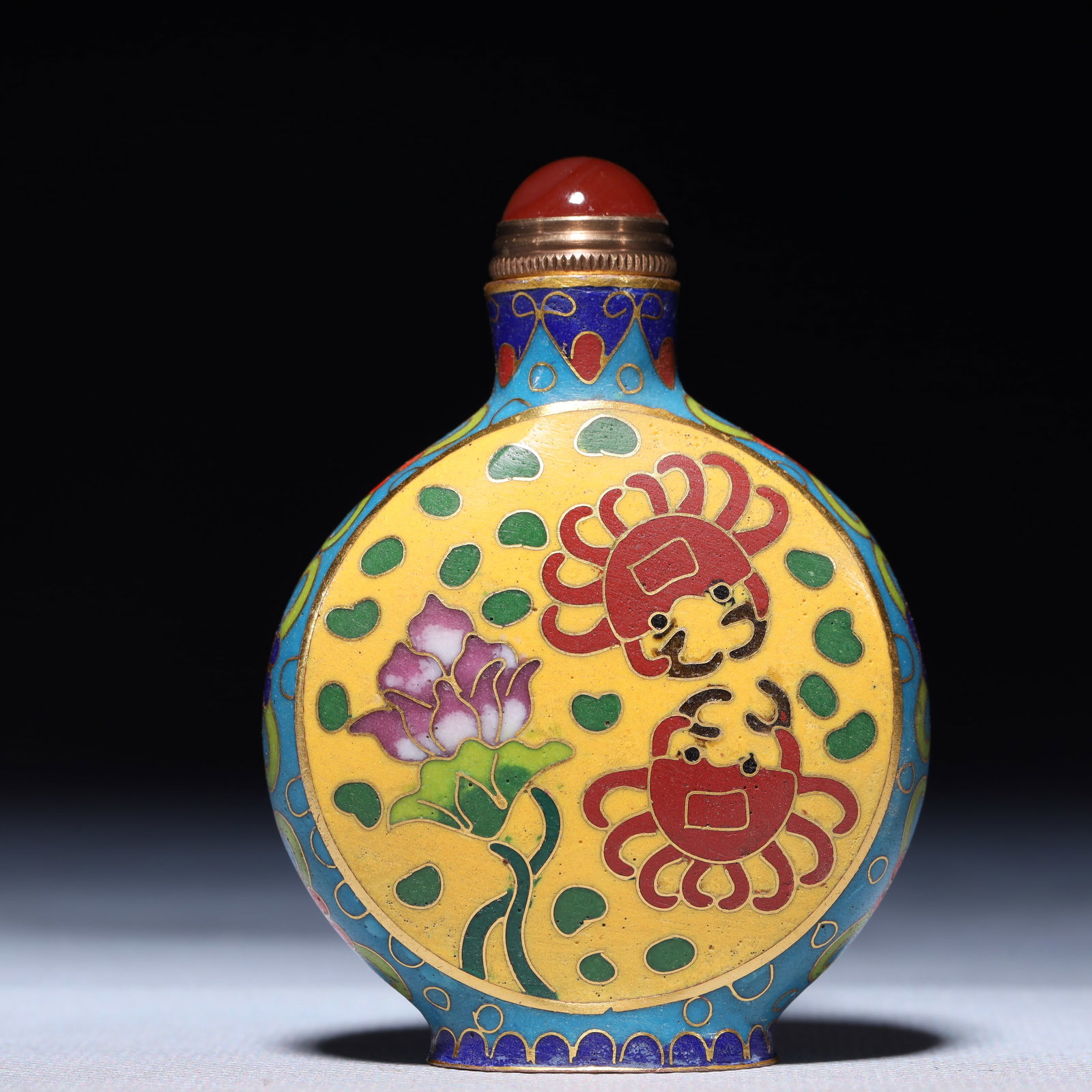An Exquisite Cloisonne Flower Pattern Snuff Bottle - 5