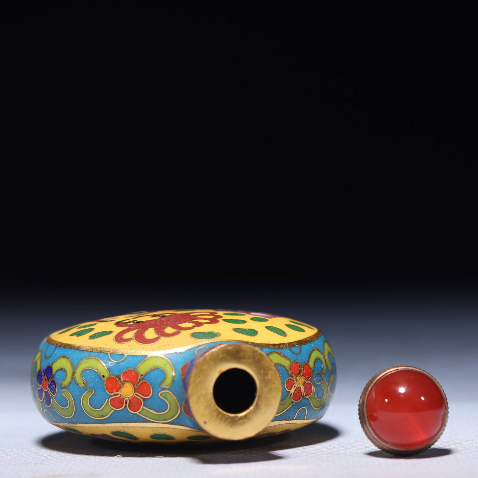 An Exquisite Cloisonne Flower Pattern Snuff Bottle - 7