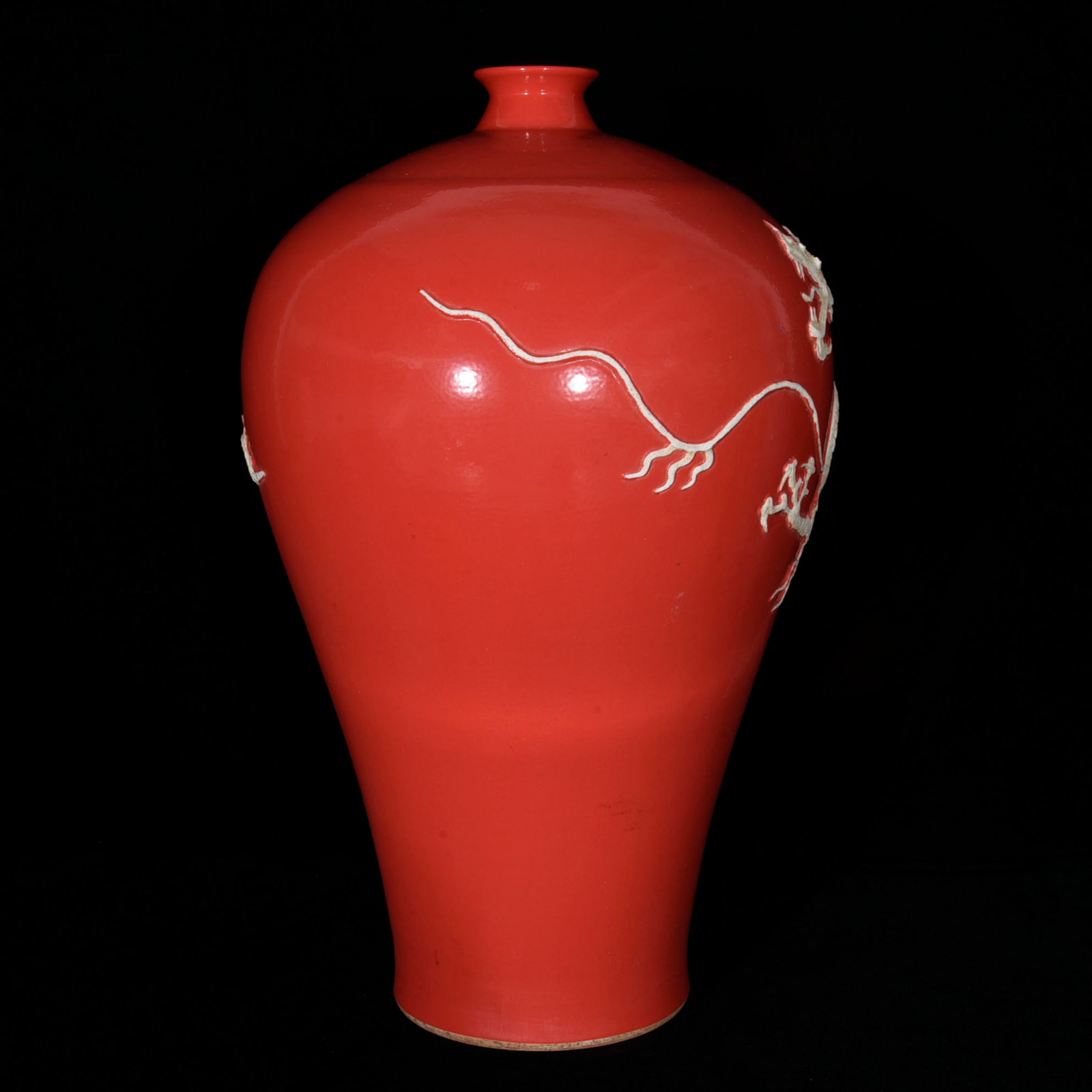 A Huge Red Glazed Dragon Pattern Vase - 5