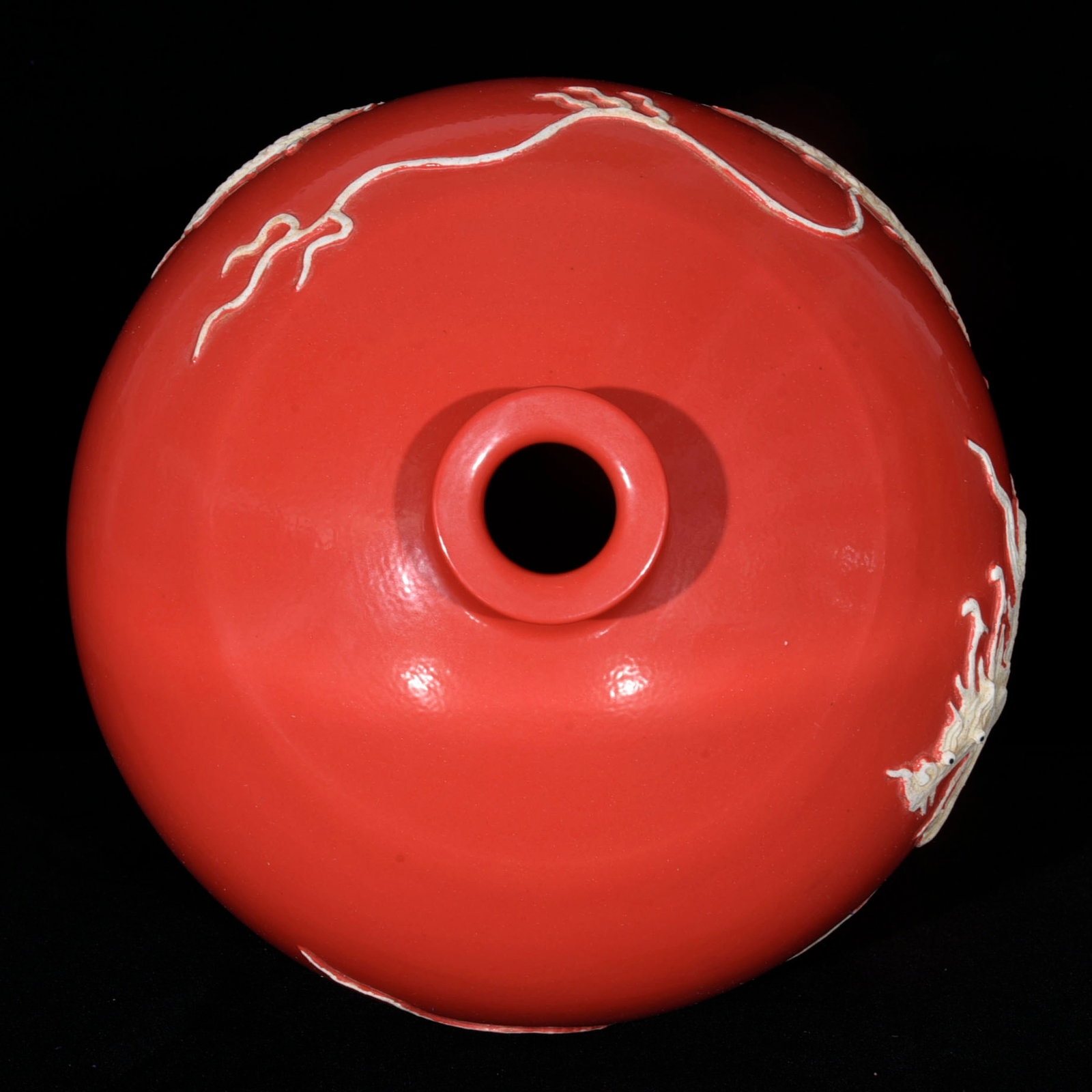 A Huge Red Glazed Dragon Pattern Vase - 6