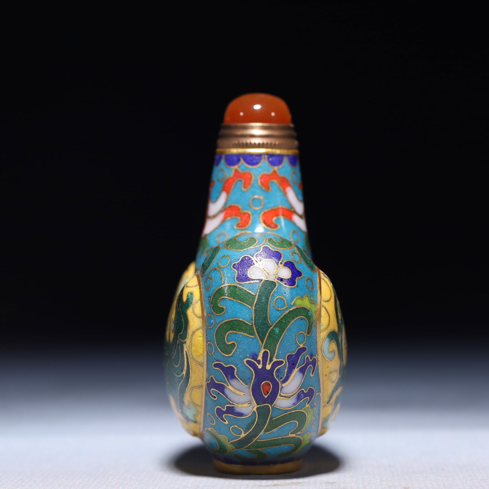 An Exquisite Cloisonne Chi-Dragon Pattern Snuff Bottle - 3
