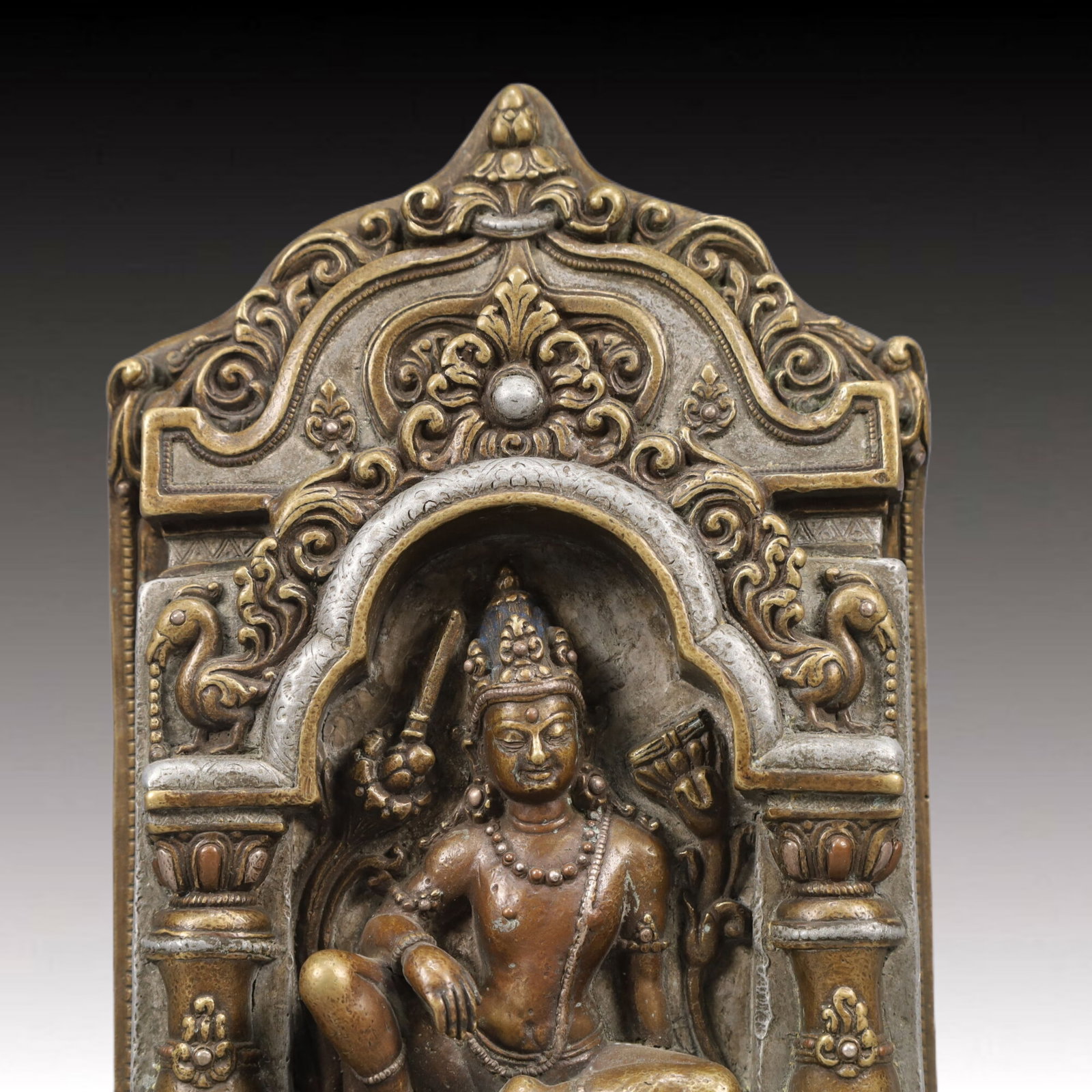 A Solemn Bronze Statue of Manjusri - 2
