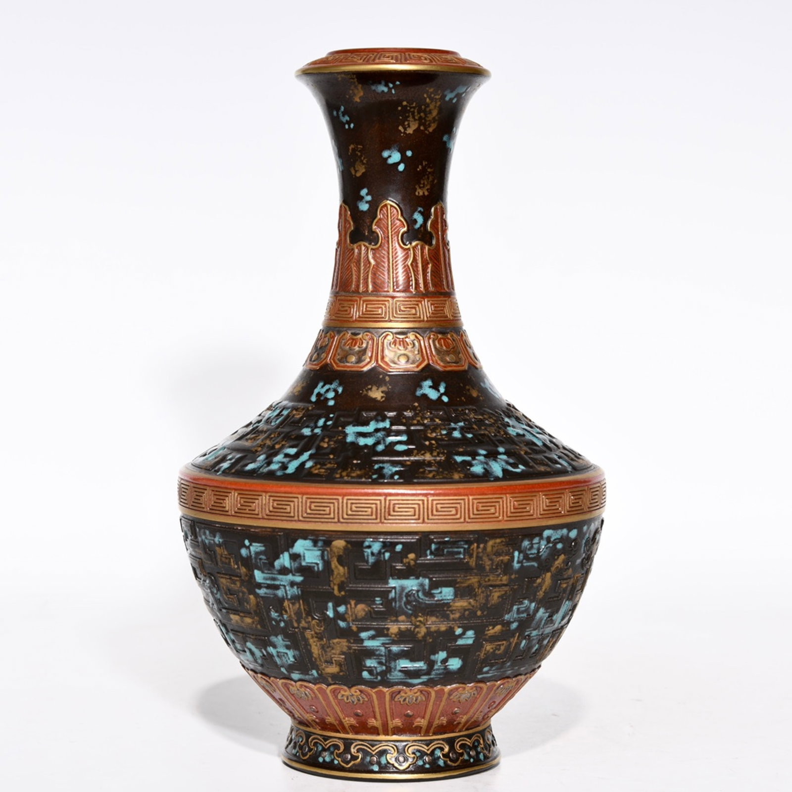 An Exquisite Bronze Glazed Gilt Vase - 2