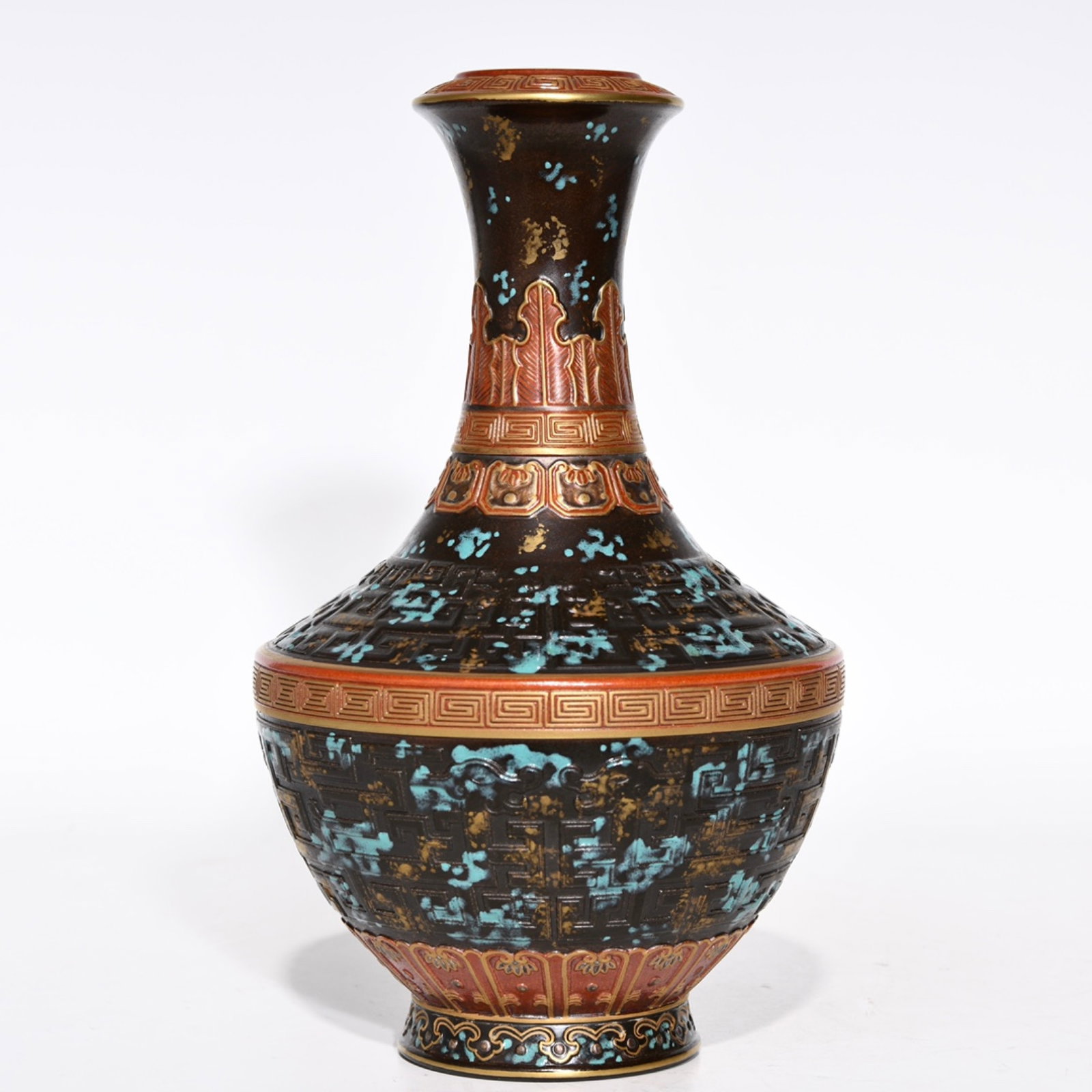 An Exquisite Bronze Glazed Gilt Vase - 3
