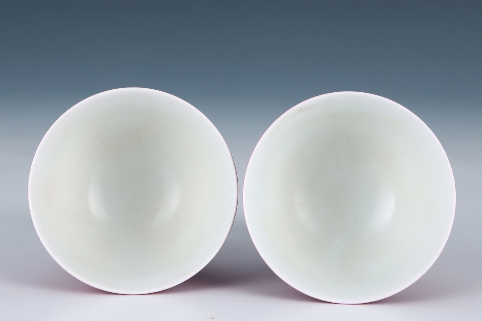 A Pair of Exquisite Ruby Red-Glazed Stem Cups - 6
