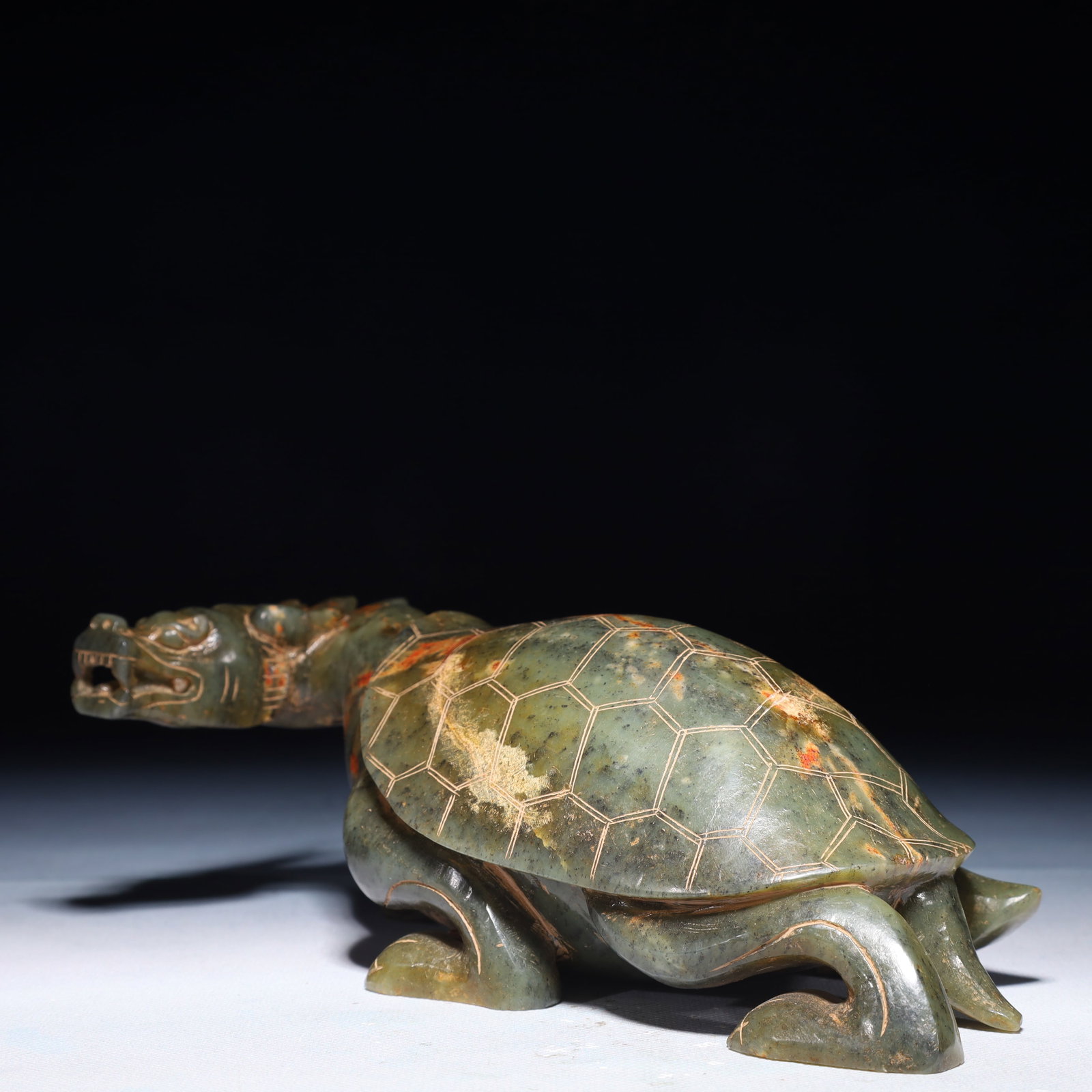 An Exquisite Jasper Dragon Turtle Ornament - 10