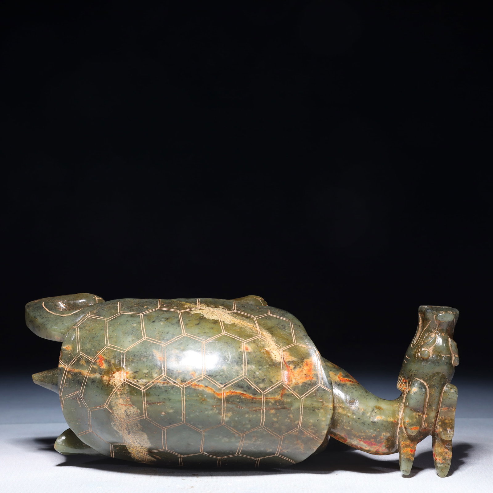An Exquisite Jasper Dragon Turtle Ornament - 11