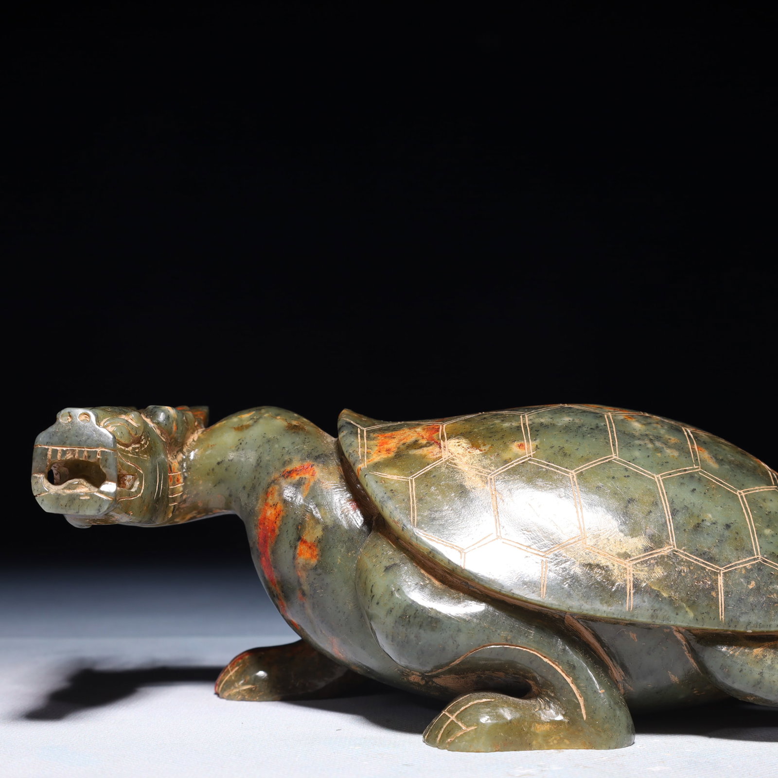 An Exquisite Jasper Dragon Turtle Ornament - 2