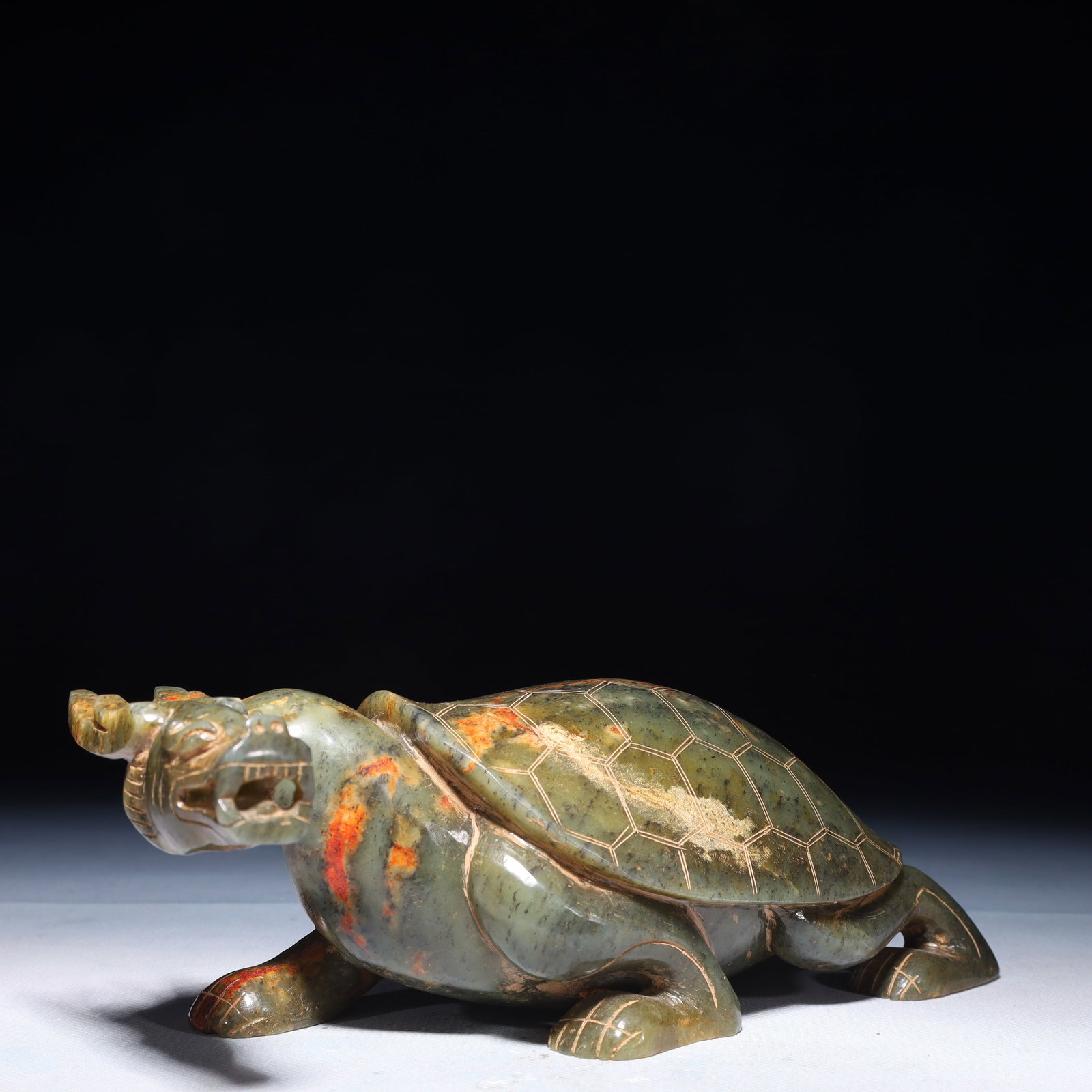 An Exquisite Jasper Dragon Turtle Ornament - 4