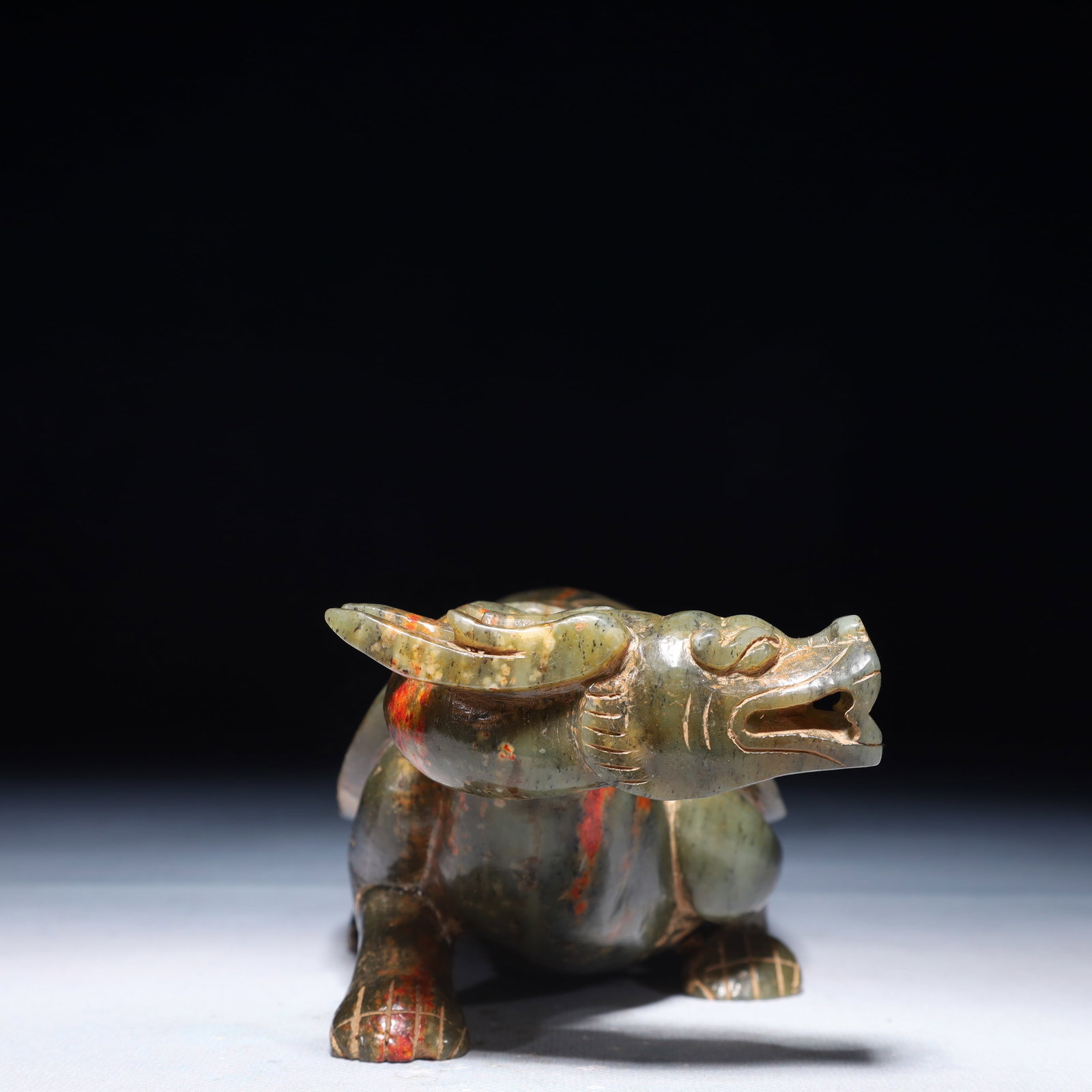 An Exquisite Jasper Dragon Turtle Ornament - 5