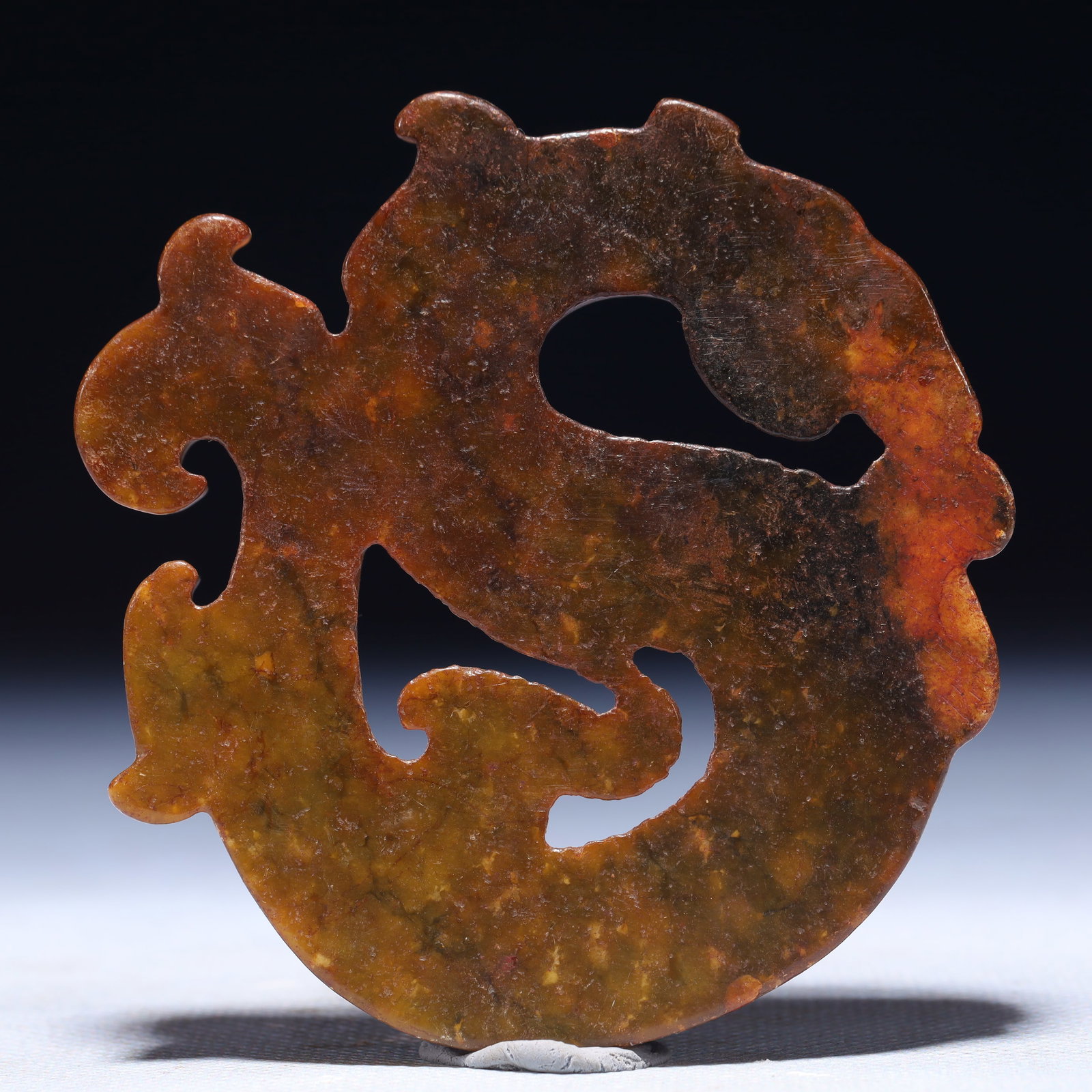 An Exquisite Archaic Jade Dragon Pattern Ornament - 3