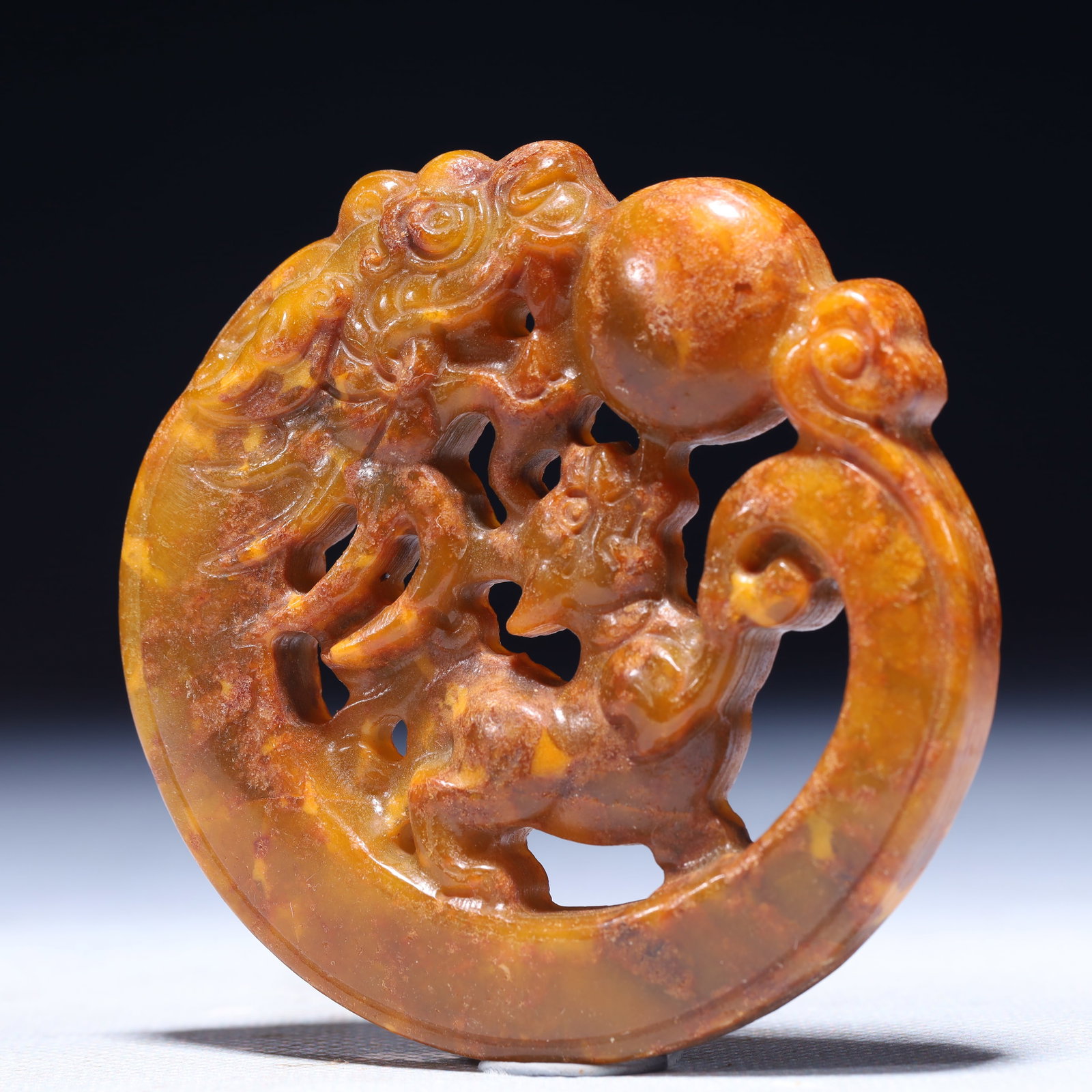 An Exquisite Archaic Jade Dragon Pattern Pendant - 2