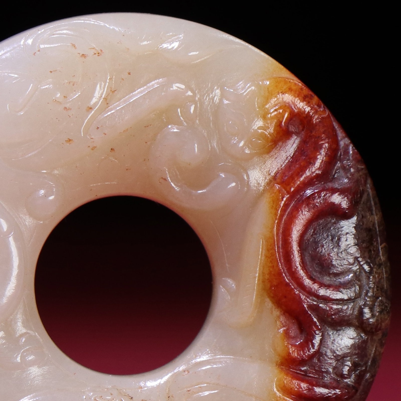 An Exquisite White Jade Chi-Dragon Pattern Pendant - 7