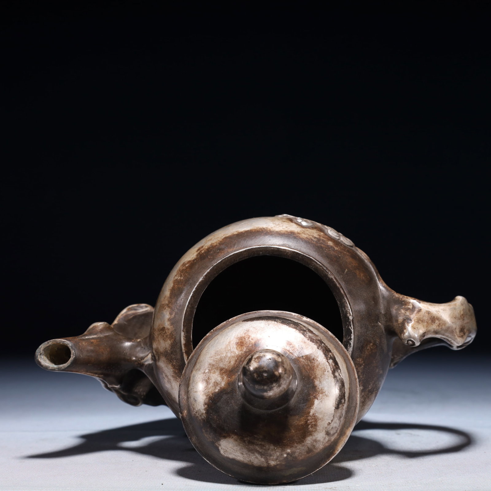 An Exquisite Silver-plated Bronze Flower Pattern Teapot - 11