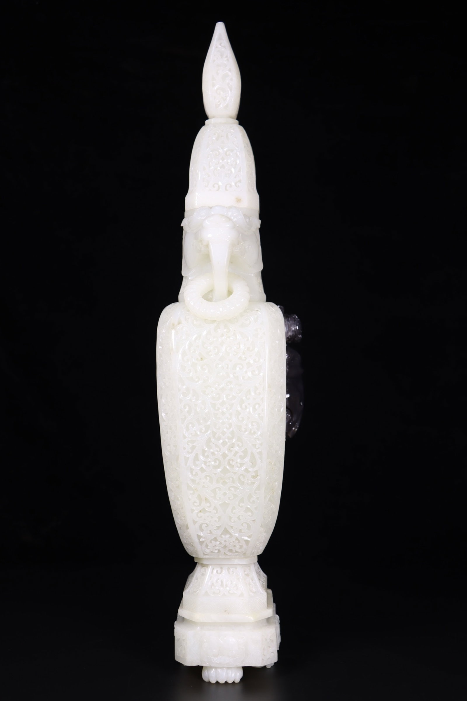 An Exquisite White Jade Shou-Character Pattern Bottle - 4