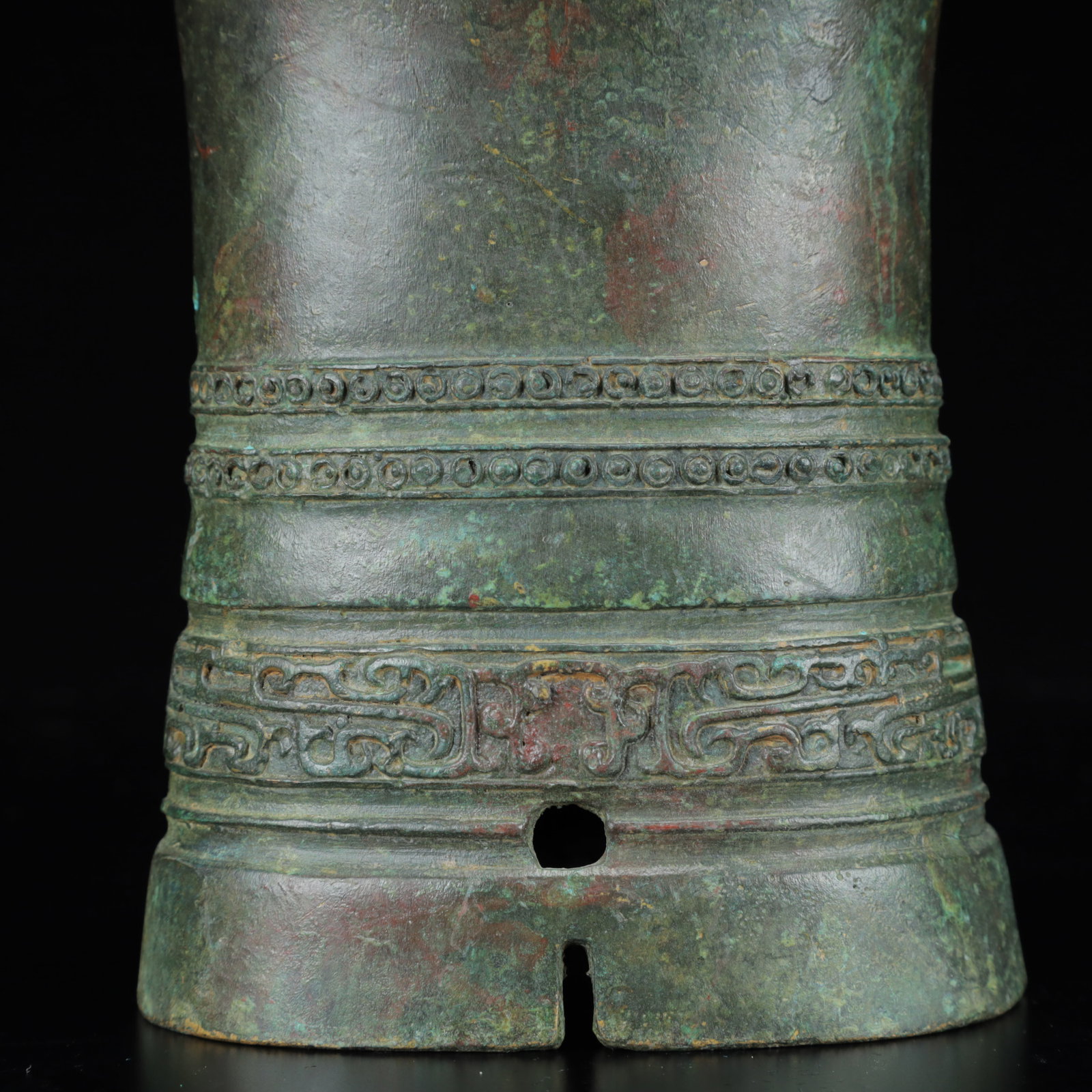An Archaic Bronze Beast-Face Pattern Libation Cup - 3