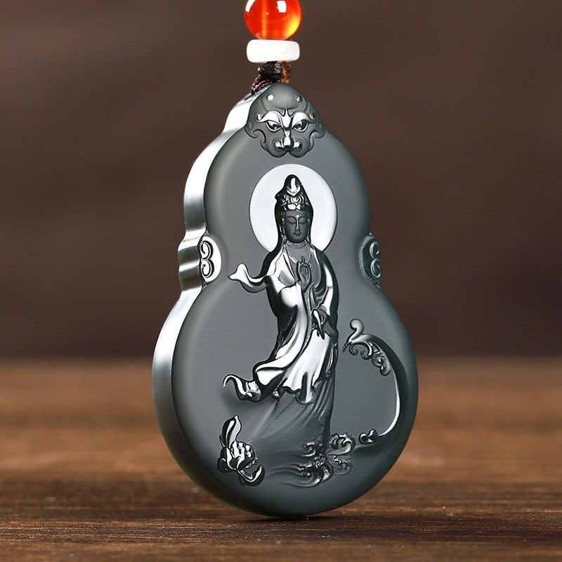An Exquisite Cyan jade Statue of Avalokitesvara Pendant: An Exquisite Cyan jade Statue of Avalokitesvara Pendant 青玉观音像挂件
