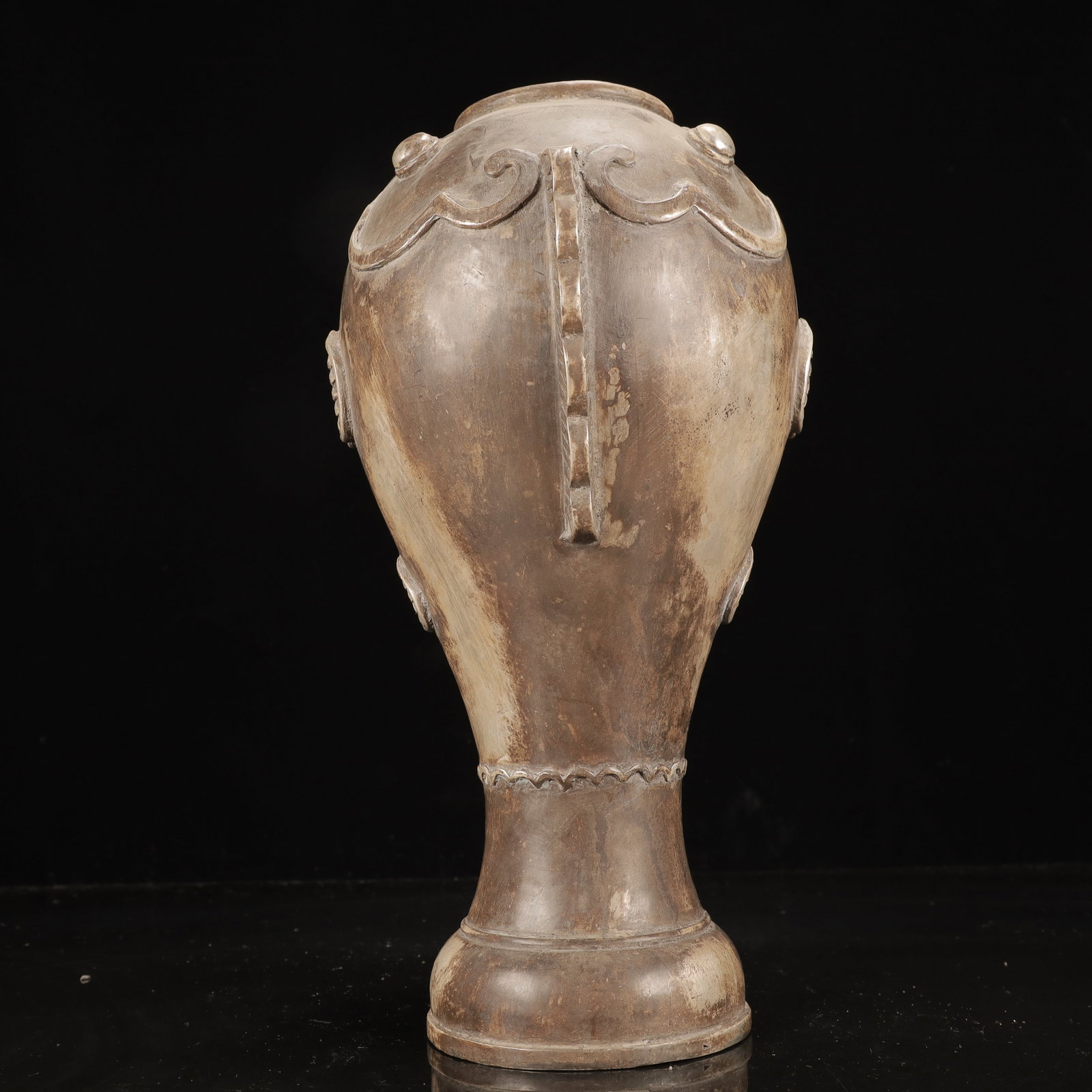 A Rare Silver-Plated Bronze Fish Pattern Vase - 8
