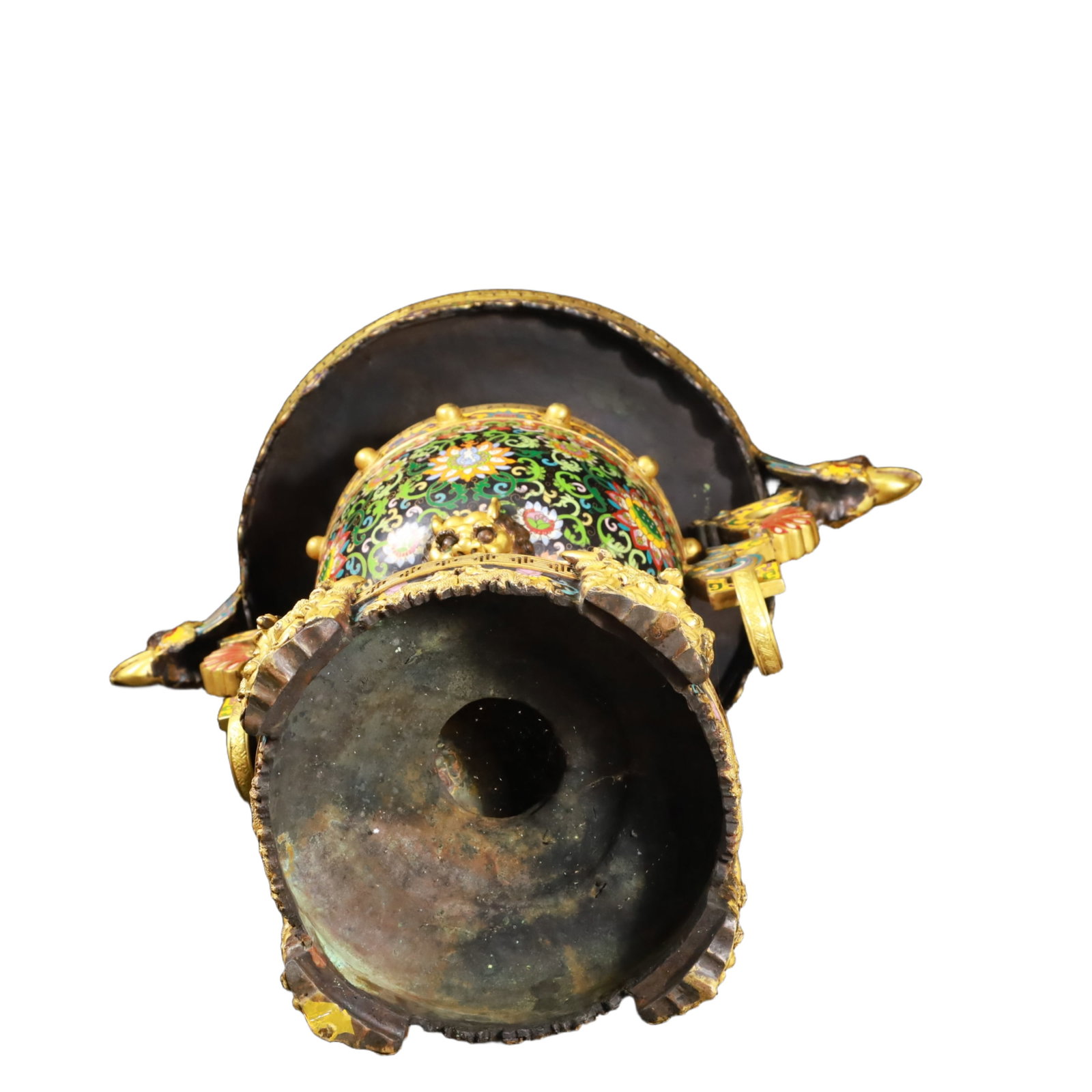 An Exquisite Cloisonne Lotus Pattern Double-Ears Censer - 10
