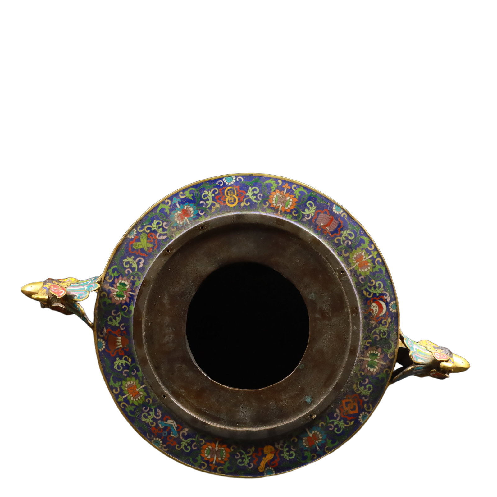 An Exquisite Cloisonne Lotus Pattern Double-Ears Censer - 9