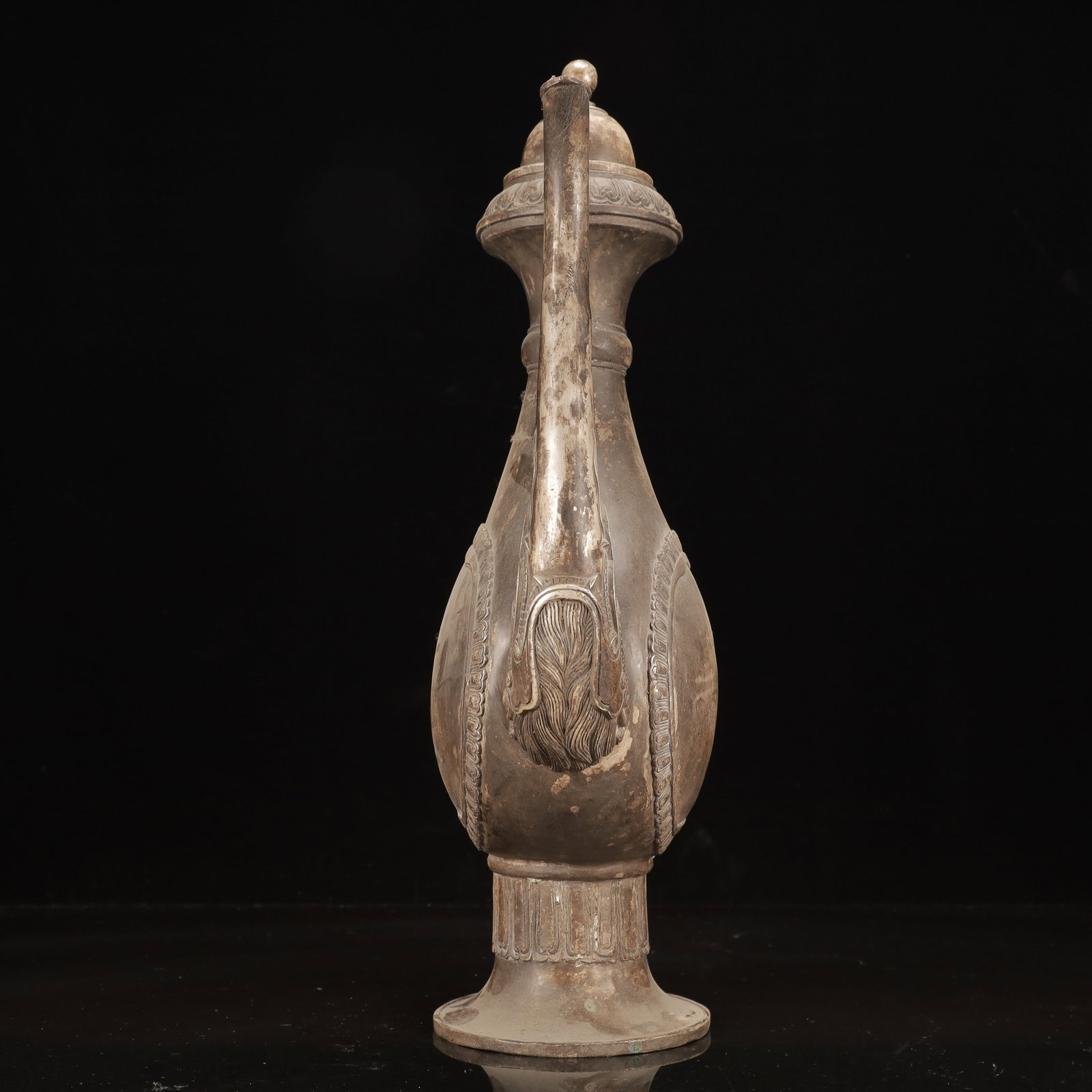 A Huge Silver-Plated Bronze Dragon Pattern Ewer - 6
