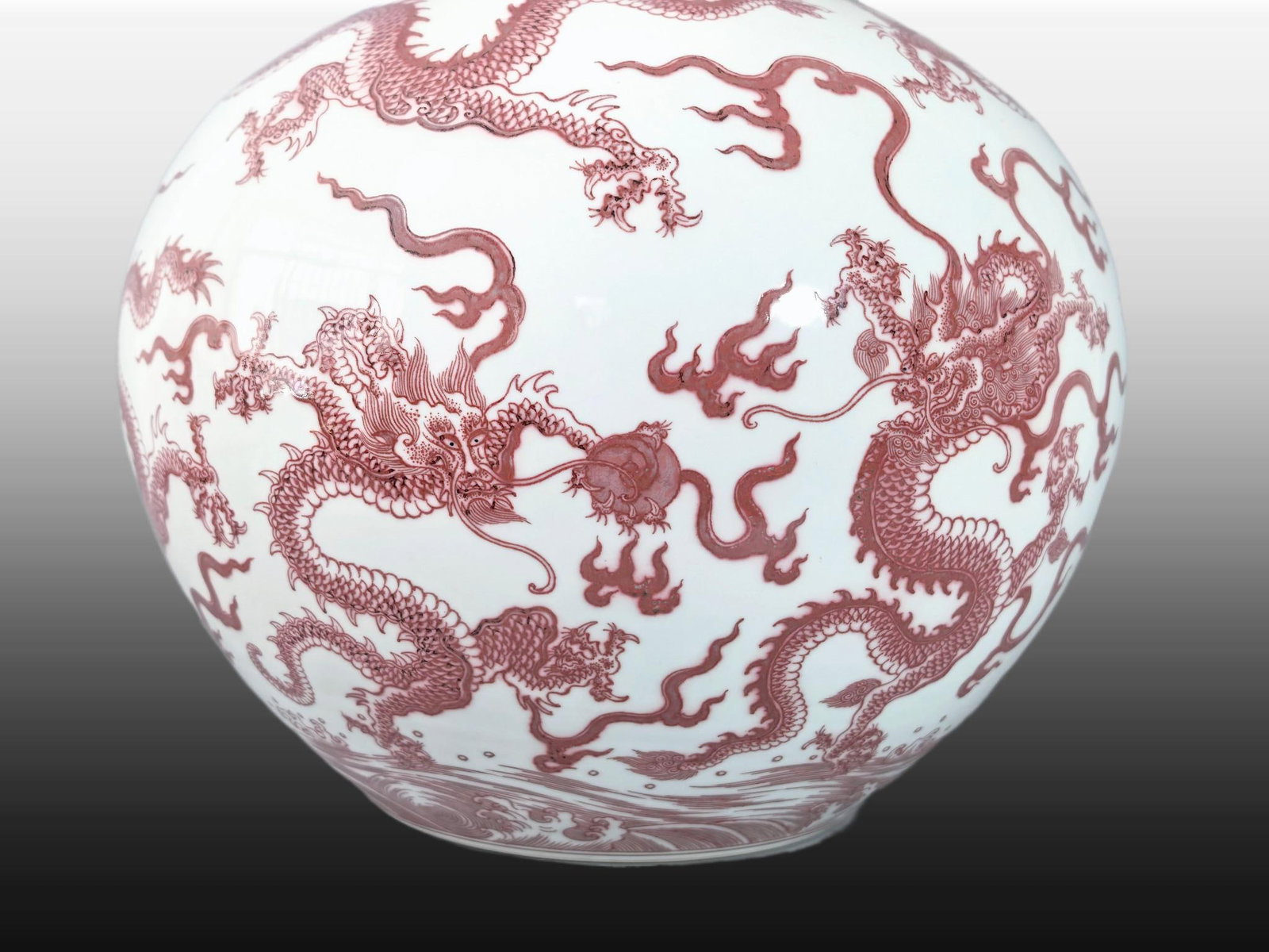A Exquisite Underglaze-Red Dragon Pattern Vase - 7