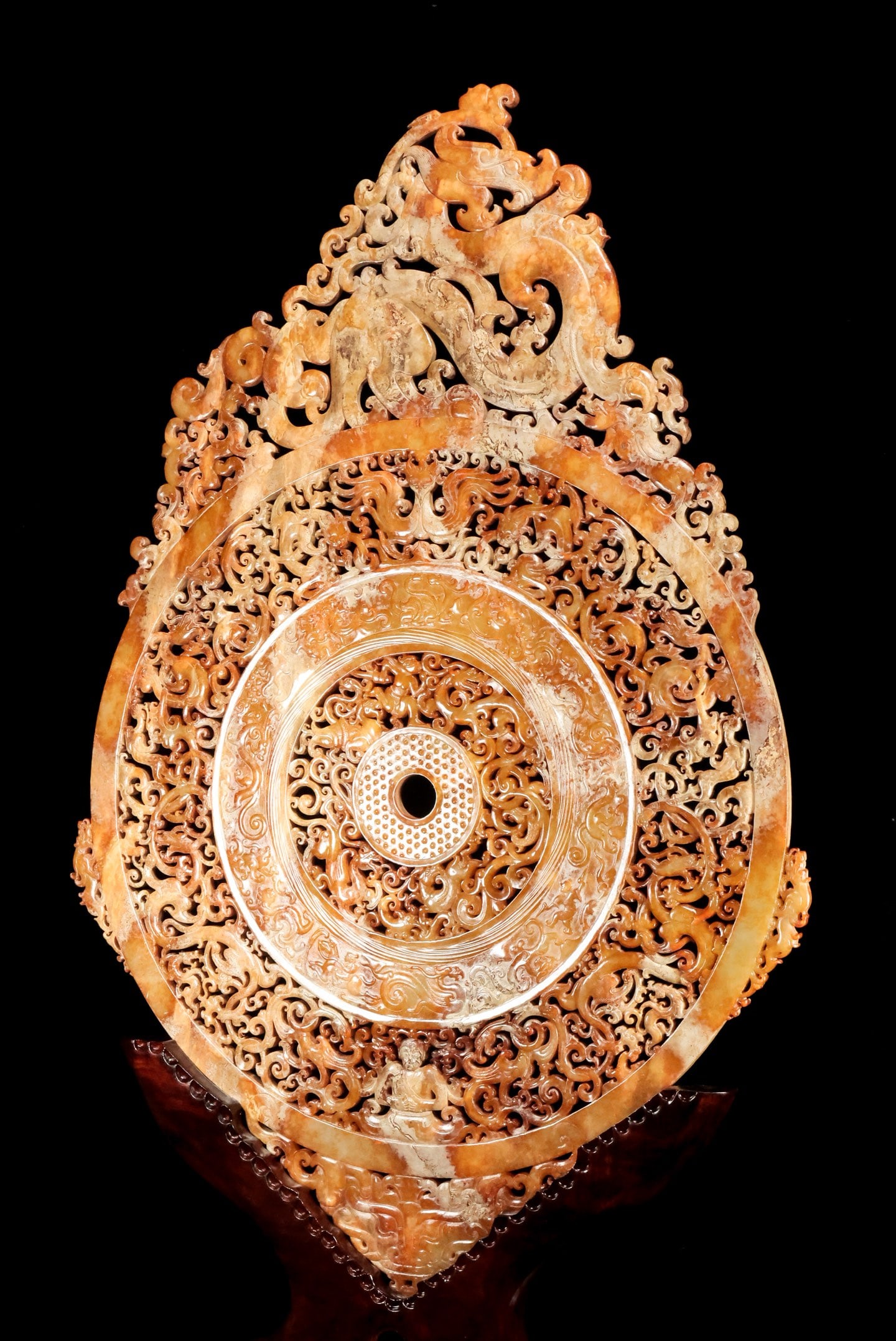 A Exquisite Hotan Jade Dragon Pattern Jade Bi - 9