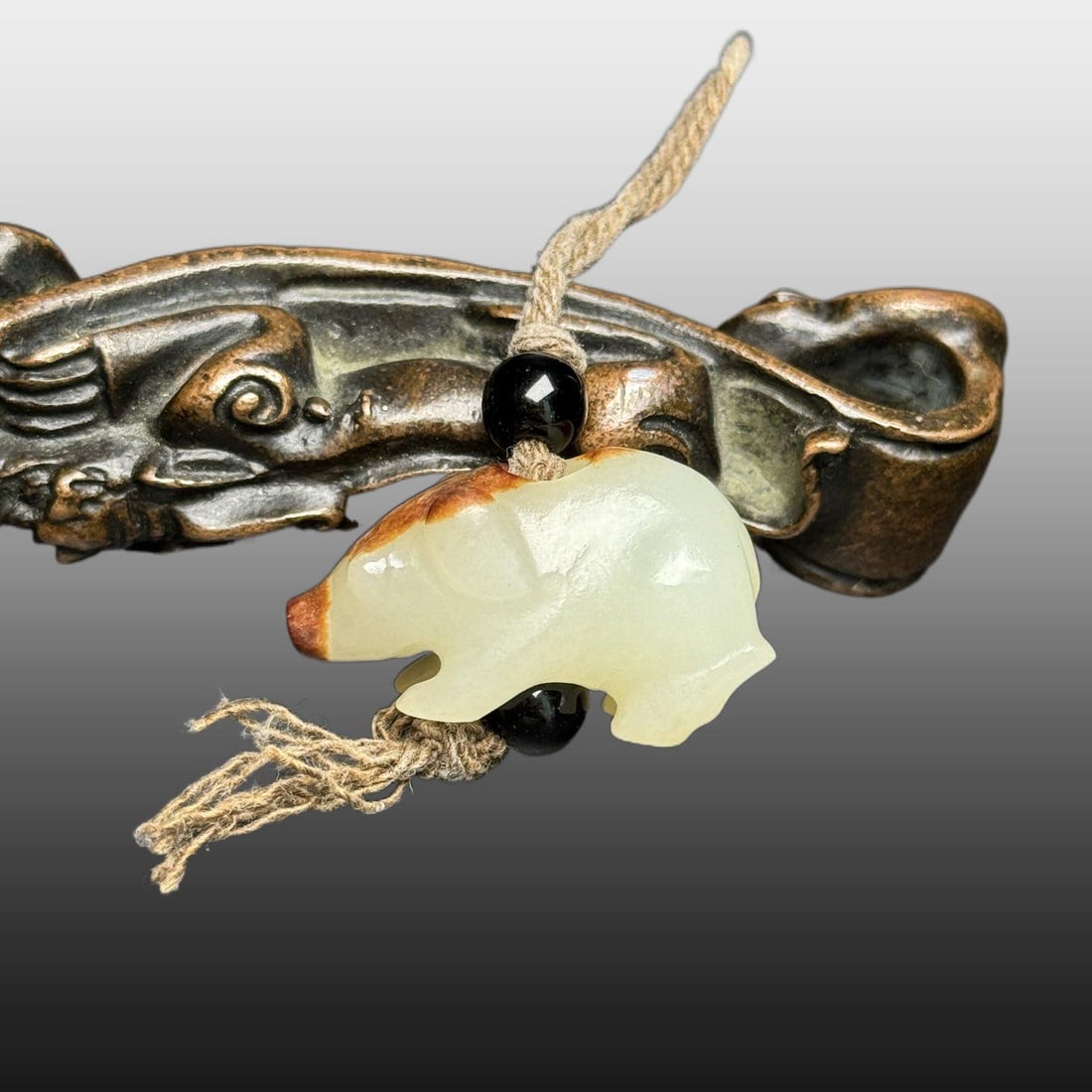 A Exquisite Hotan Jade Pig - 3