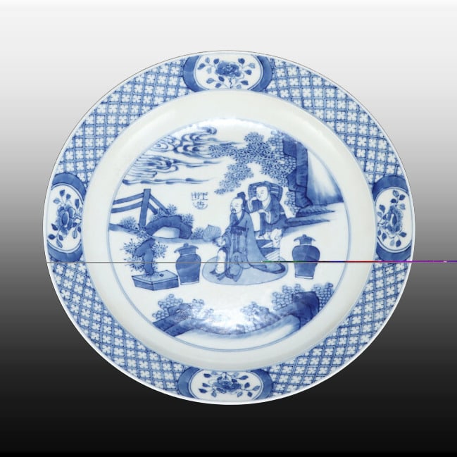 A Exquisite Blue and White Figures Pattern Plate - 2