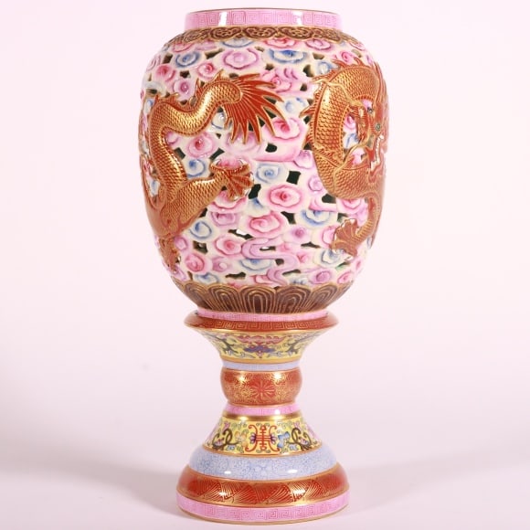 A Exquisite Enamel Dragon Pattern Lamp Cover - 6